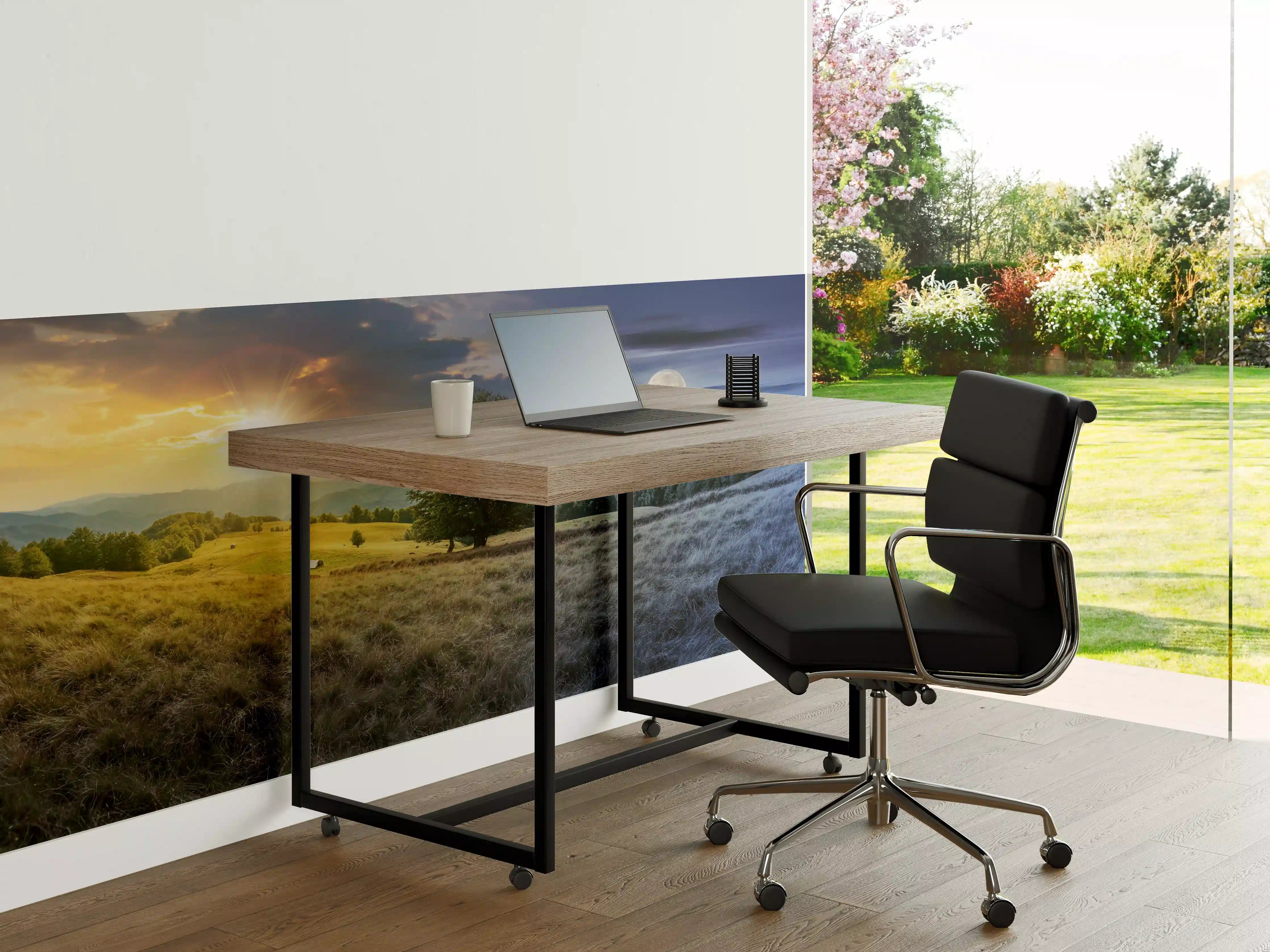Büro Wandgestaltung - Malerische Tages- und Nachtlandschaft mit Sonne und Mond