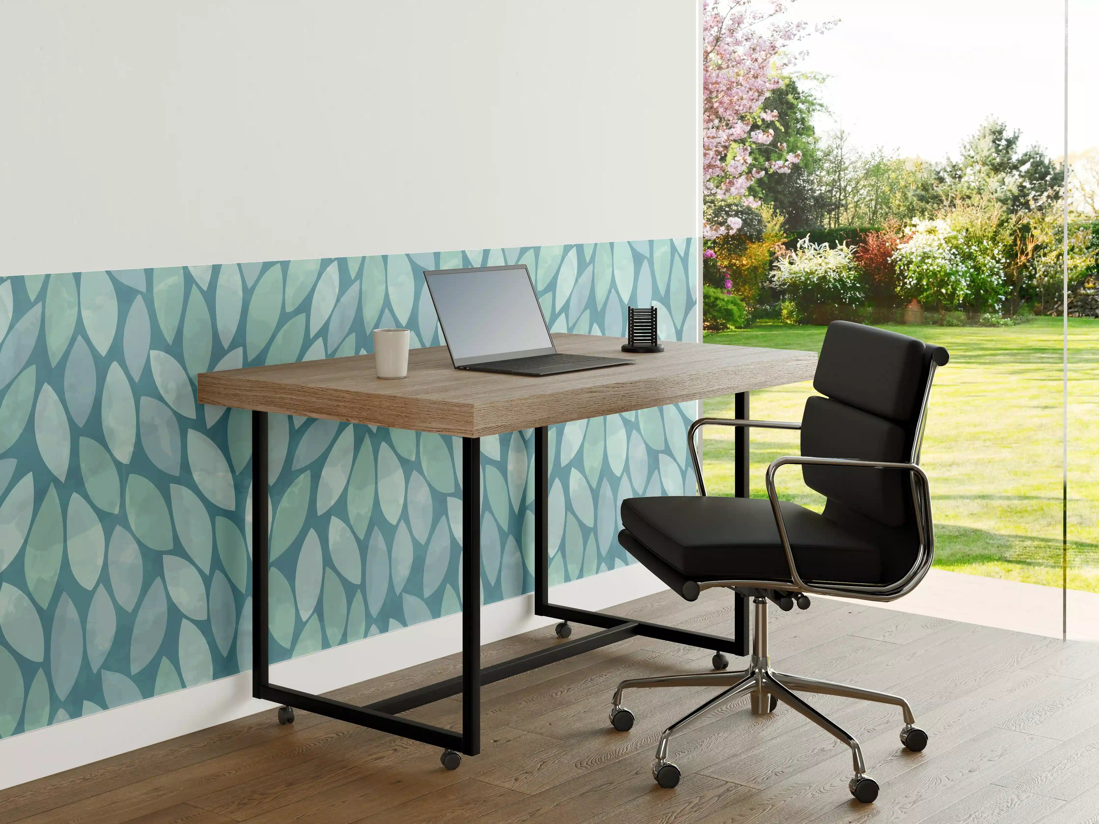 Büro Wandgestaltung - Malerische Wasserfarben-Tapete in Blau