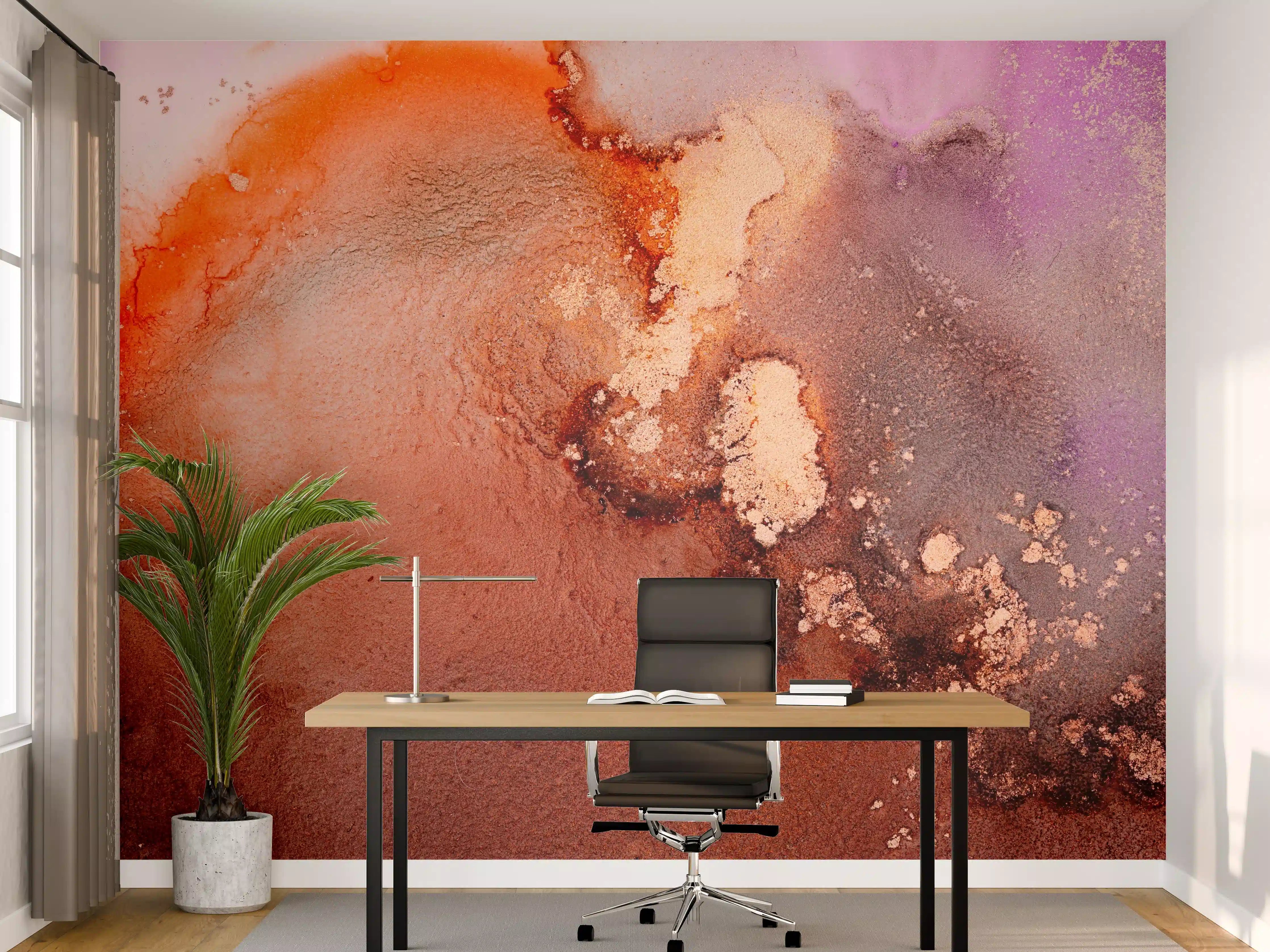 Büro Wandgestaltung - Mamor Wandtextur - Flüssigmalerei