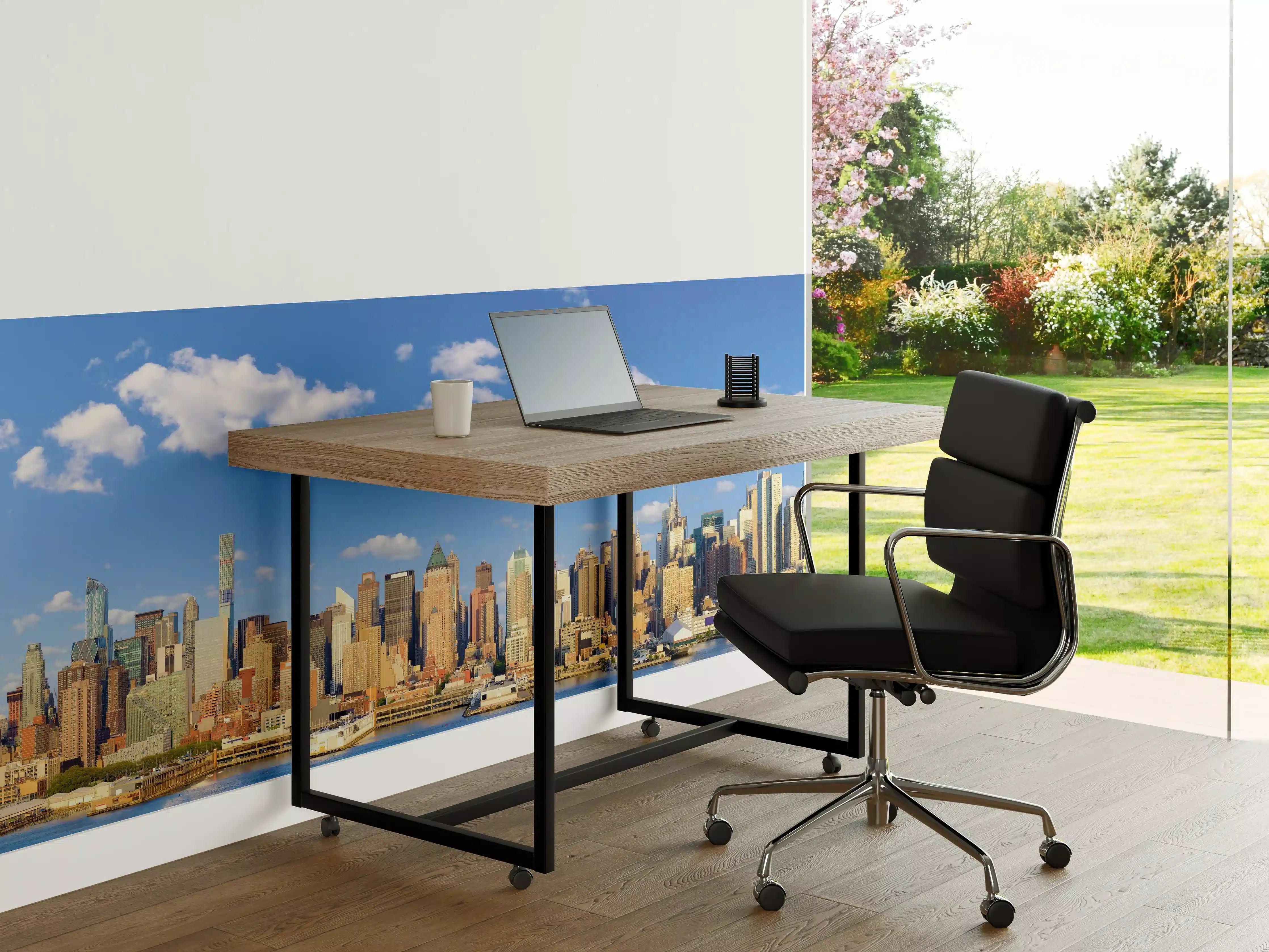 Büro Wandgestaltung - Manhattan Skyline Blau-Beige
