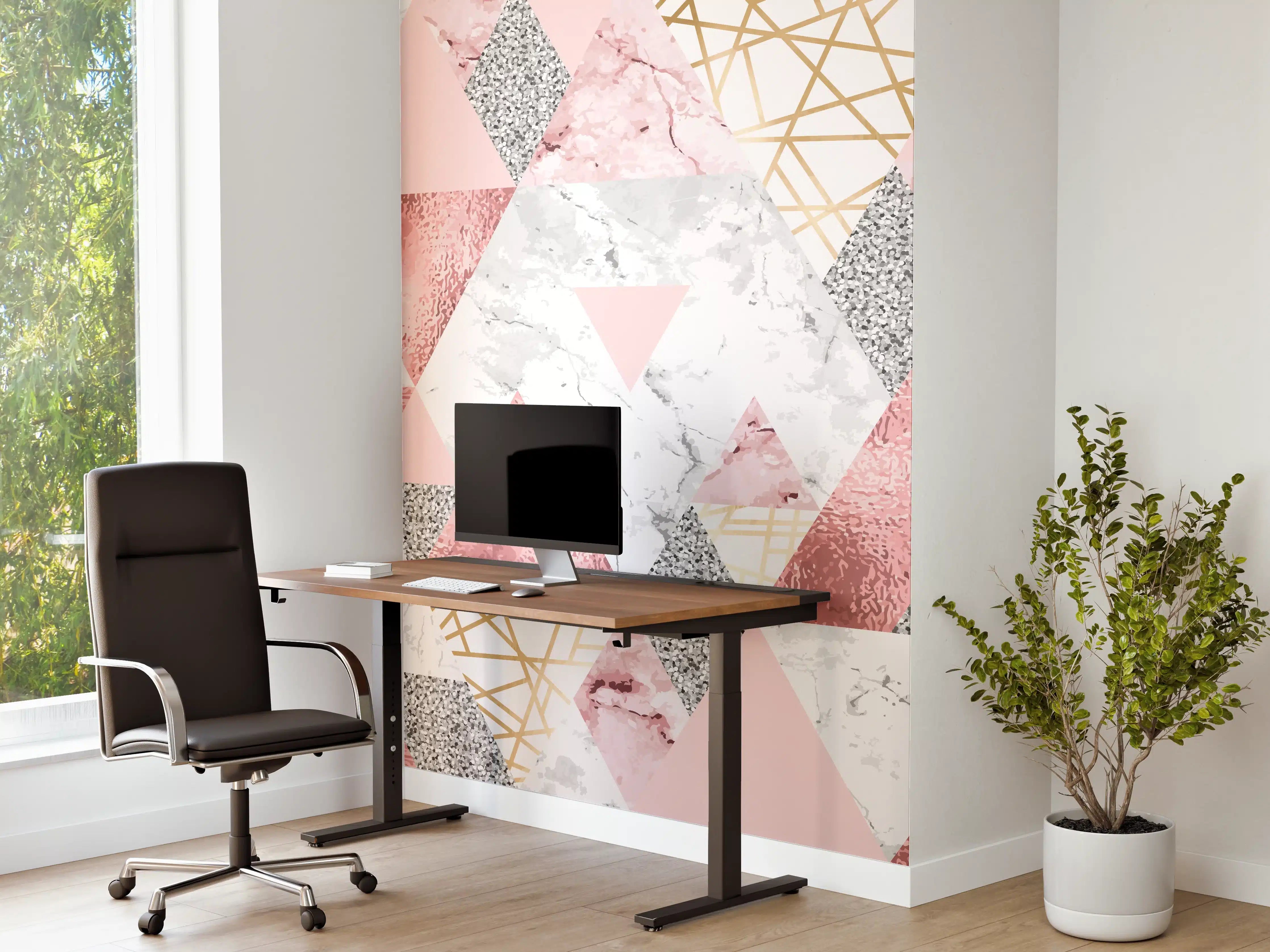 Büro Wandgestaltung - Marble Pattern Rosa Gold Dekor