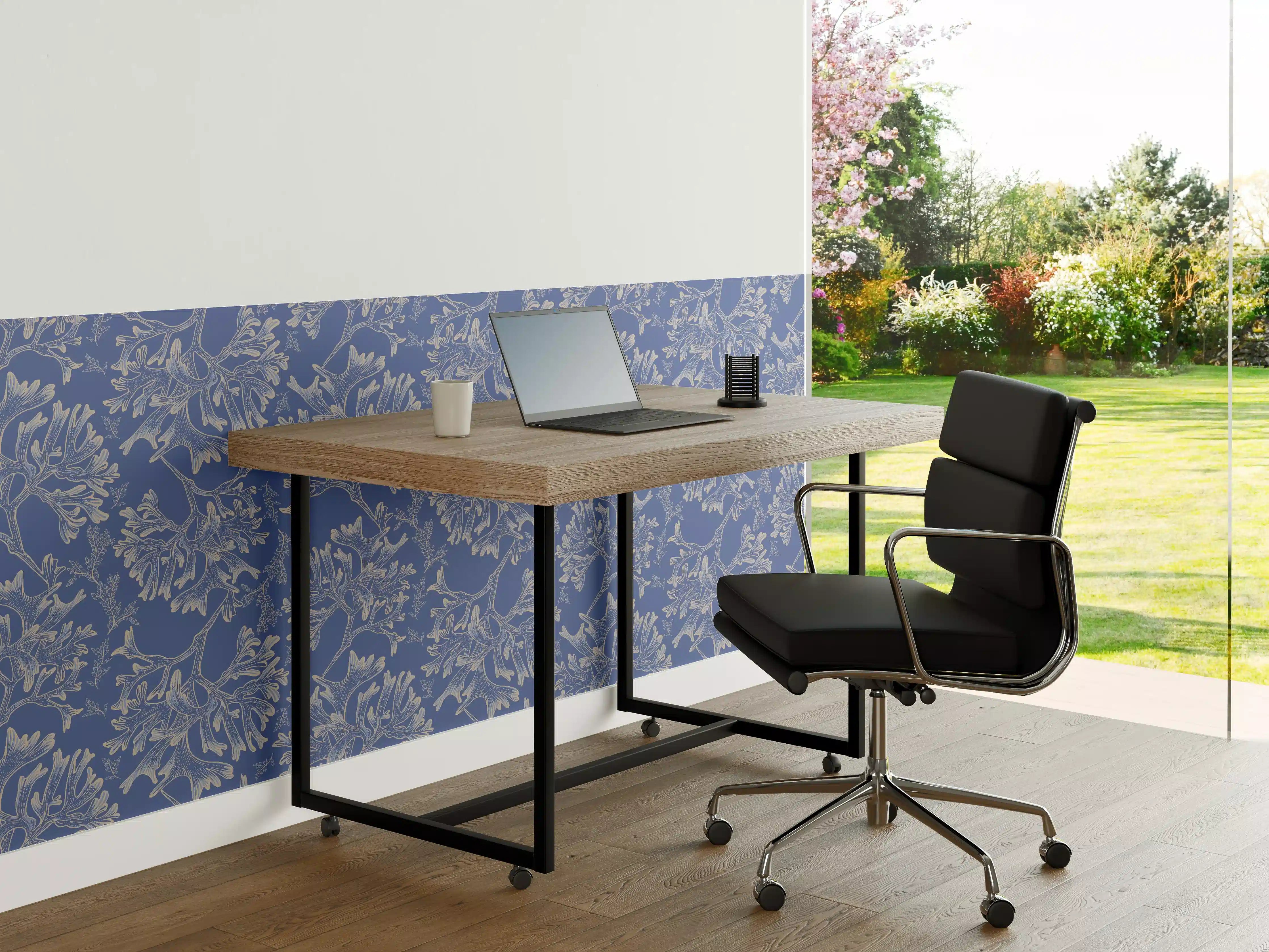 Büro Wandgestaltung - Marineblaues Korallenmuster