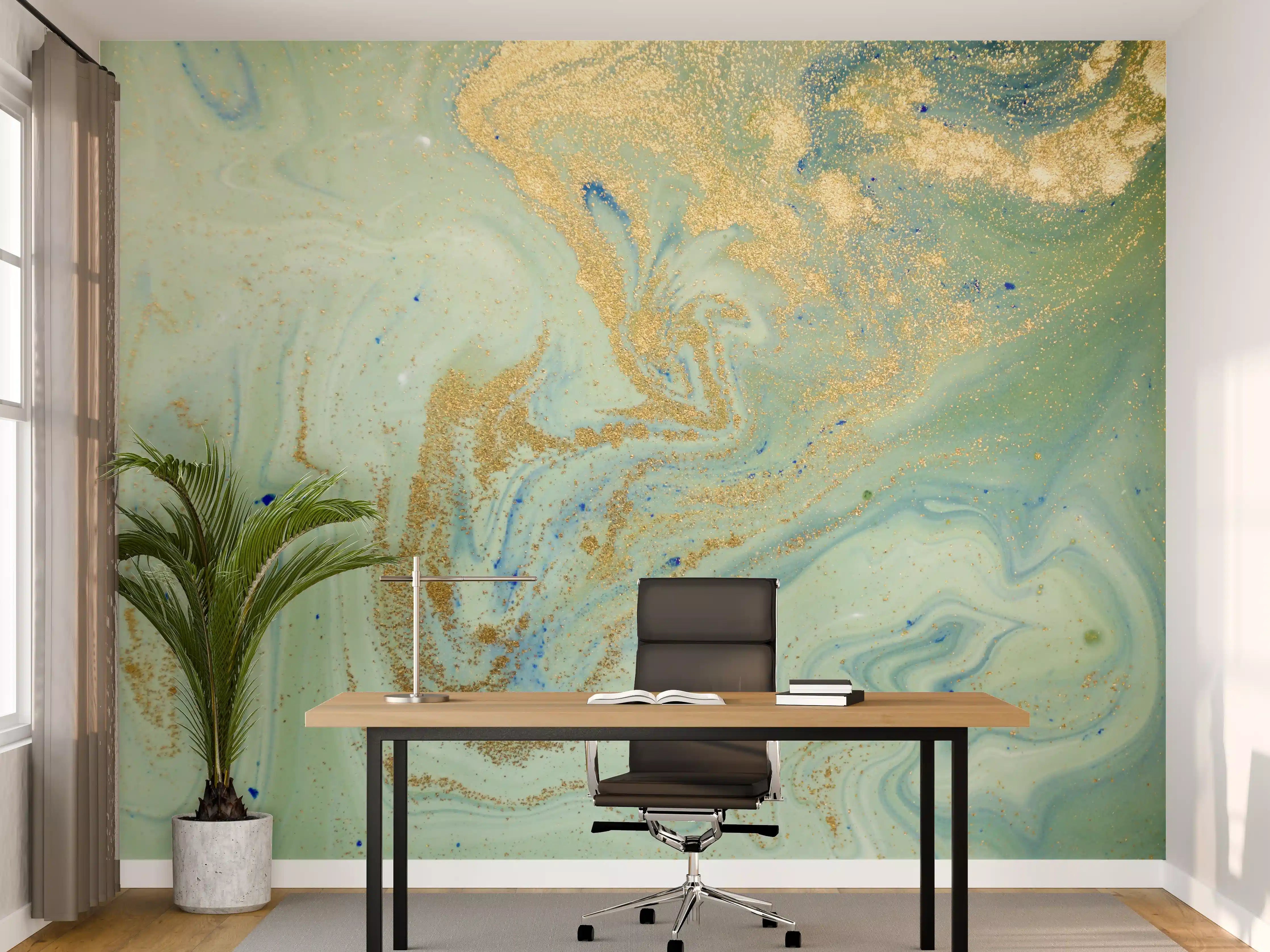 Büro Wandgestaltung - Maritimes Wasserfarbenkunstwerk