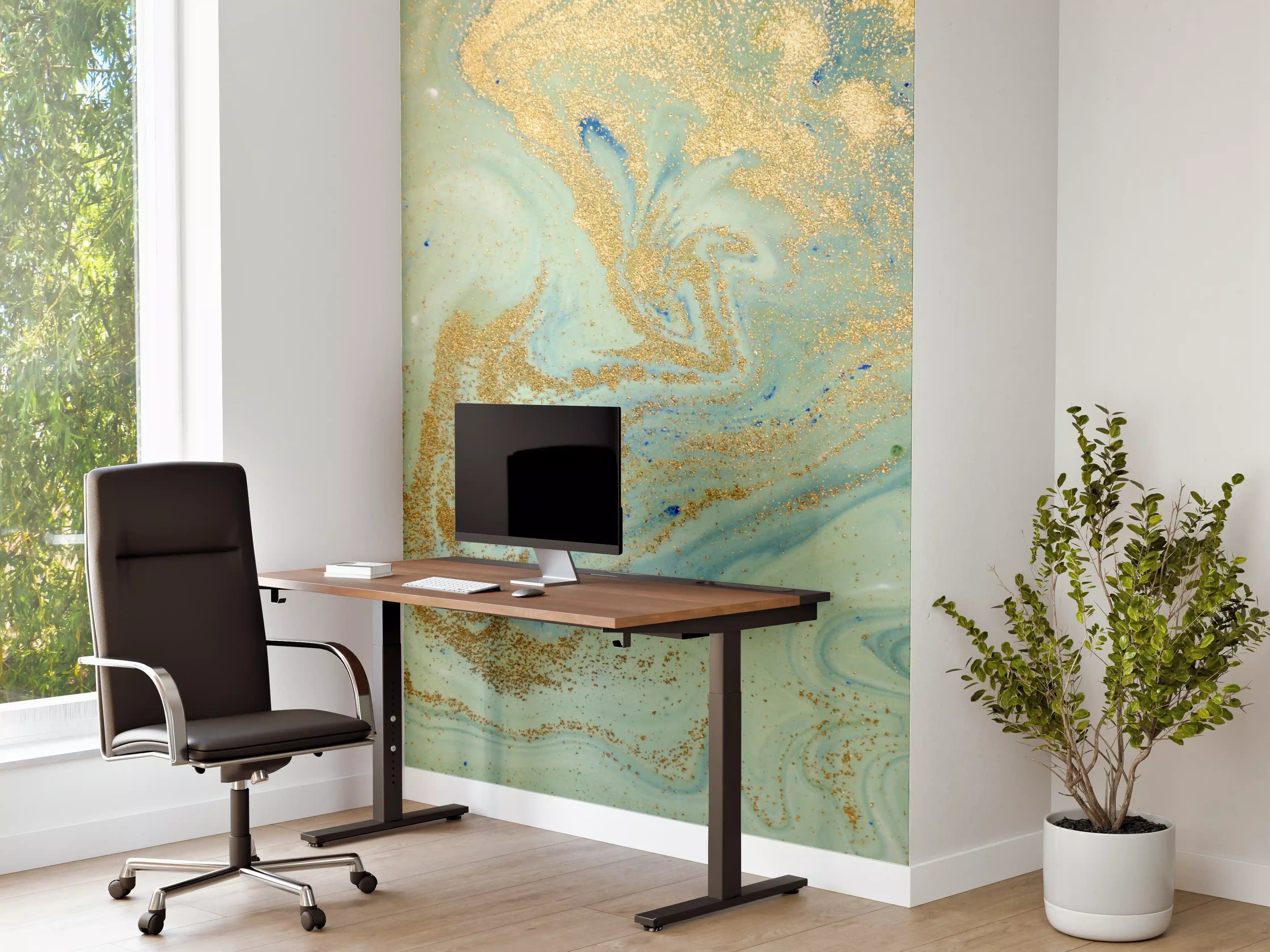 Büro Wandgestaltung - Maritimes Wasserfarbenkunstwerk