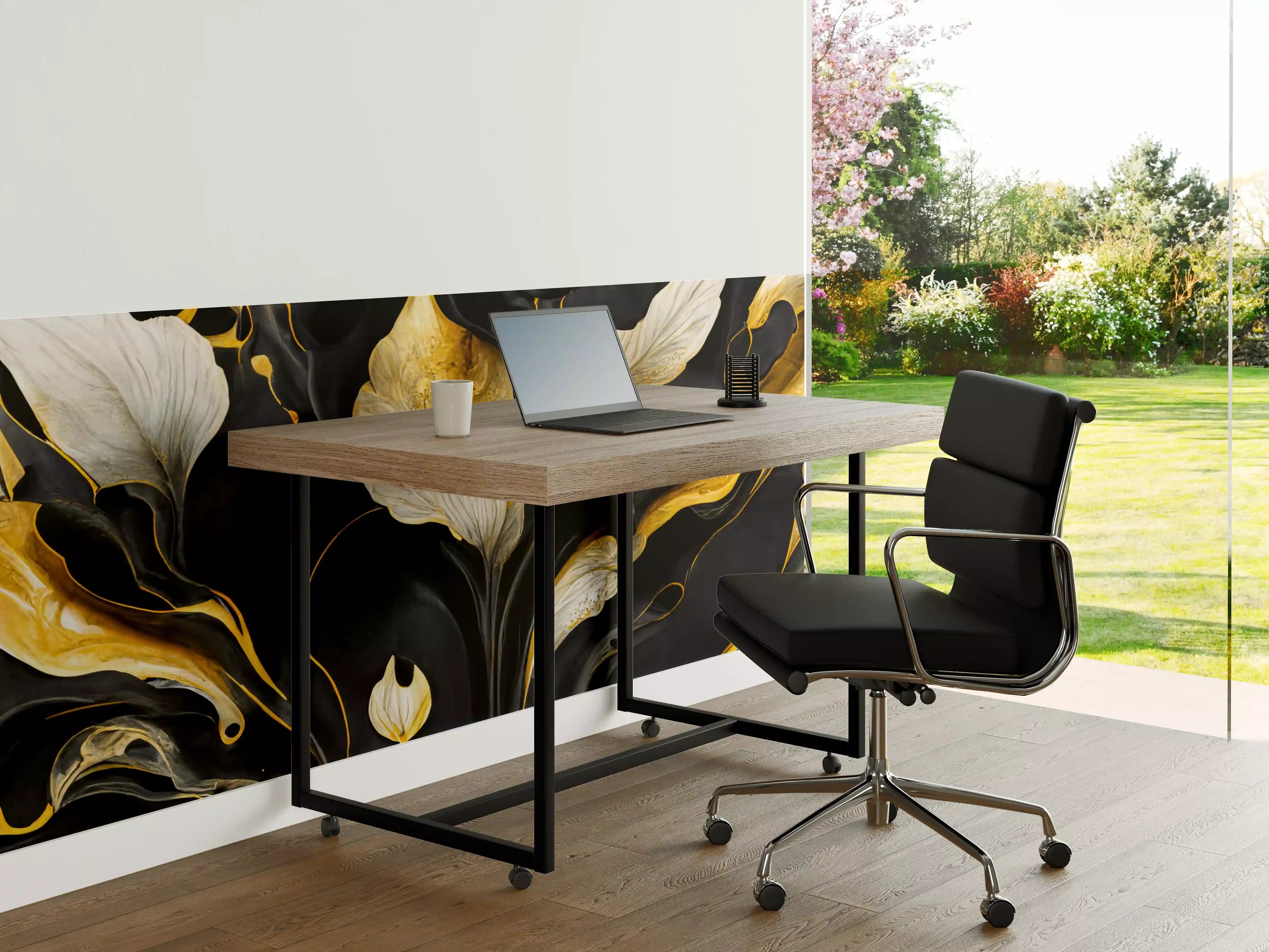 Büro Wandgestaltung - Marmor Blumenmuster