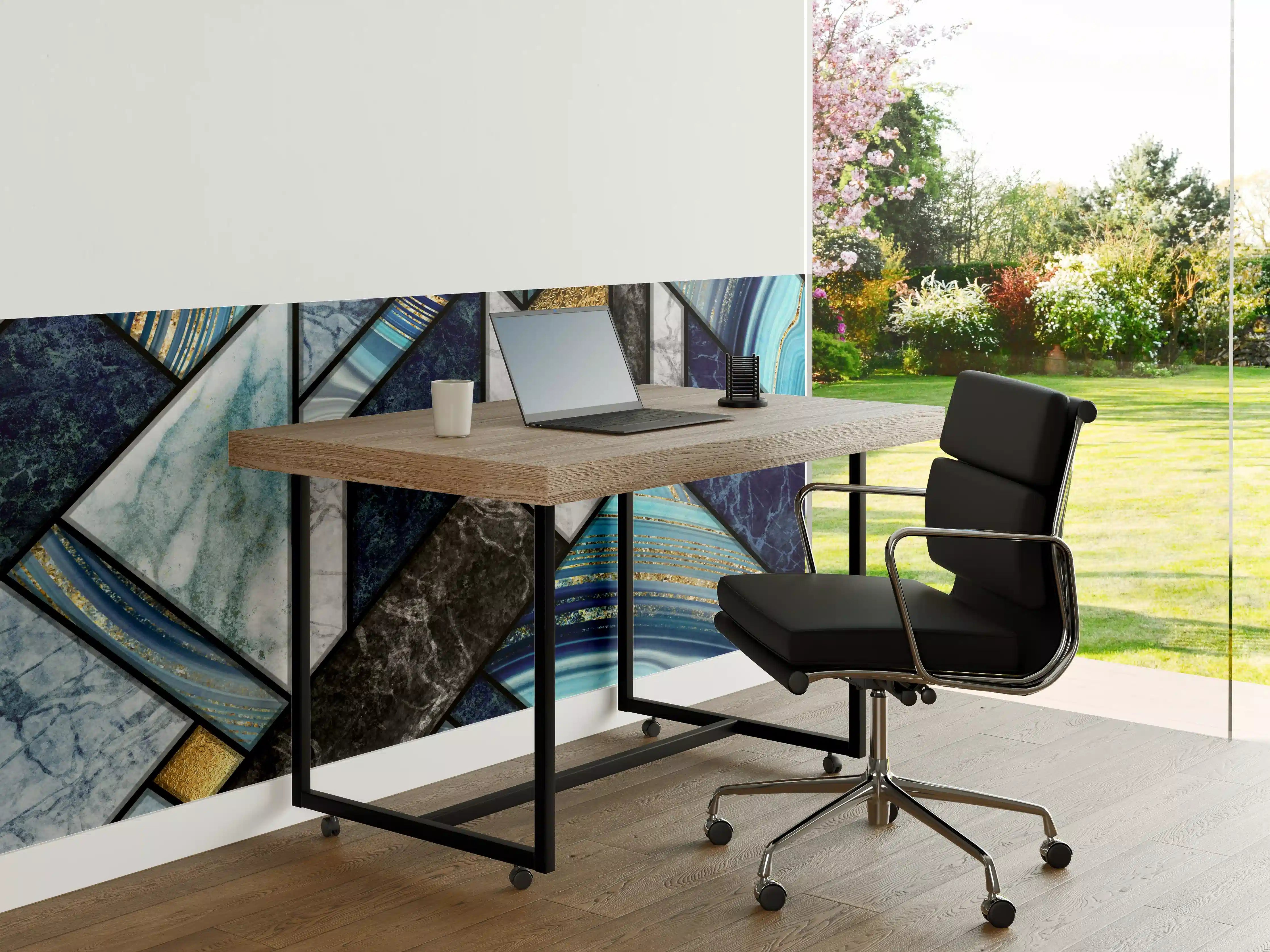 Büro Wandgestaltung - Marmor Granit Gold Inlay