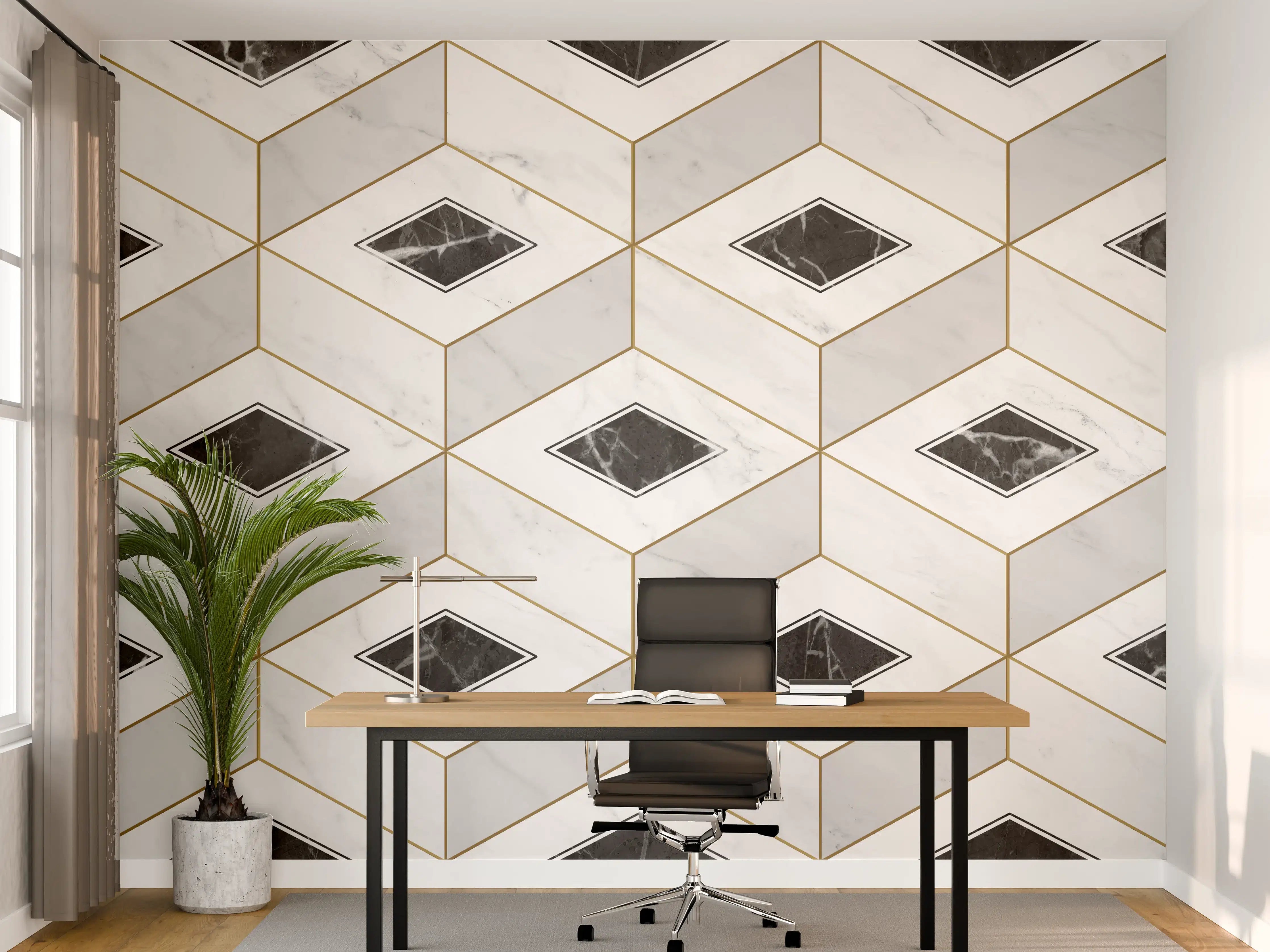 Büro Wandgestaltung - Marmor Textur - 3D Design