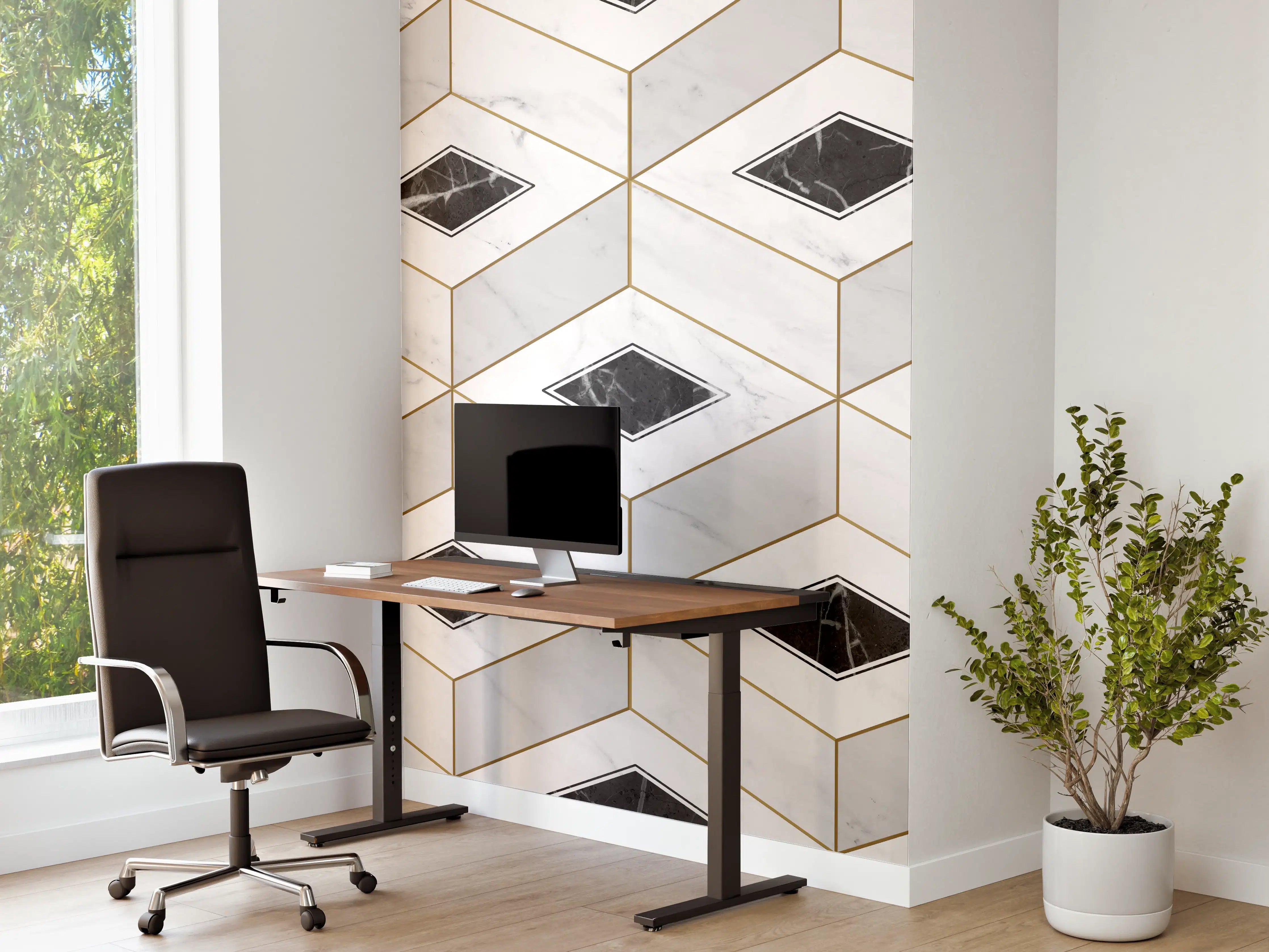 Büro Wandgestaltung - Marmor Textur - 3D Design