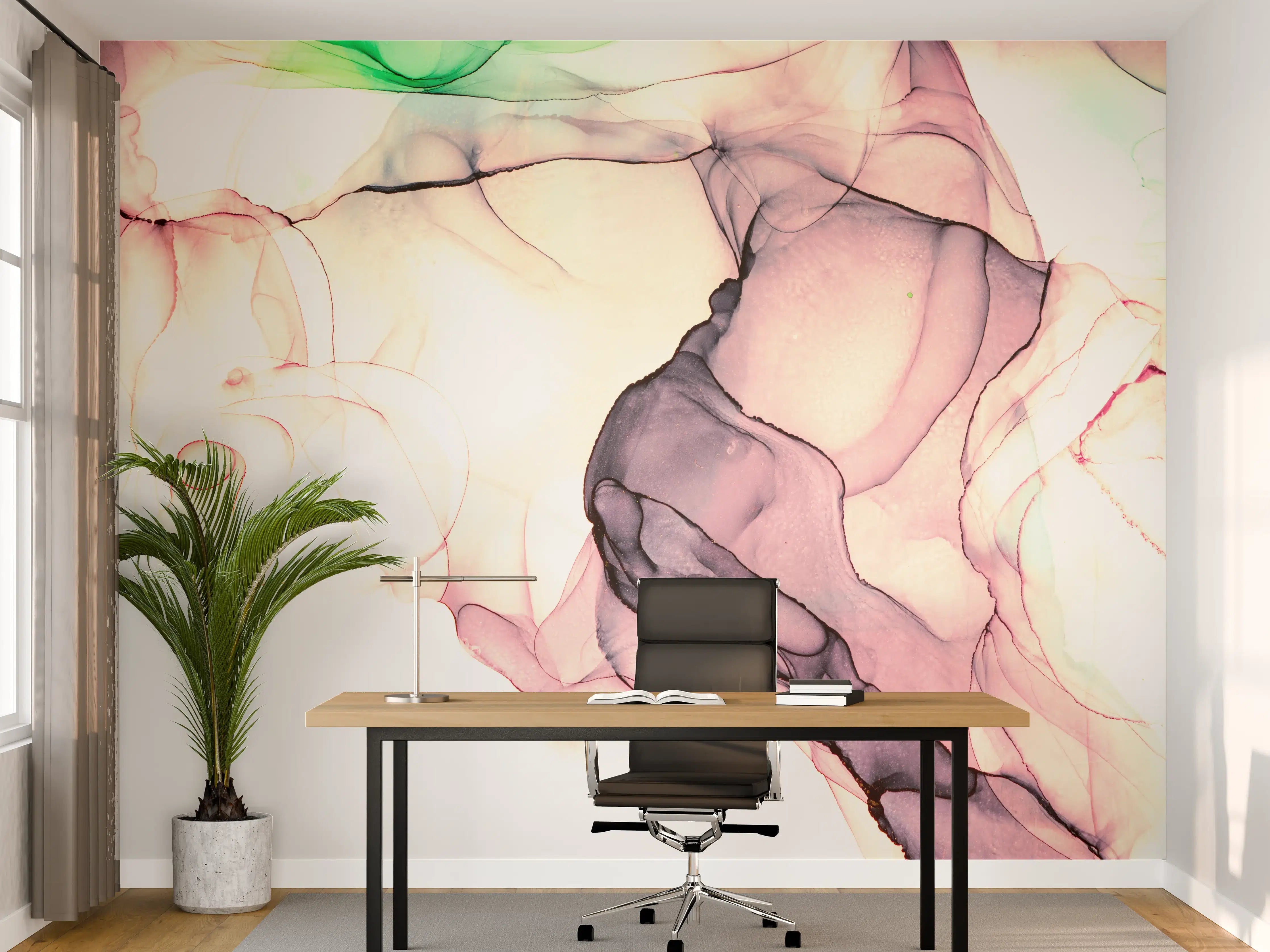 Büro Wandgestaltung - Marmor Wanddesign - Flüssigmalerei