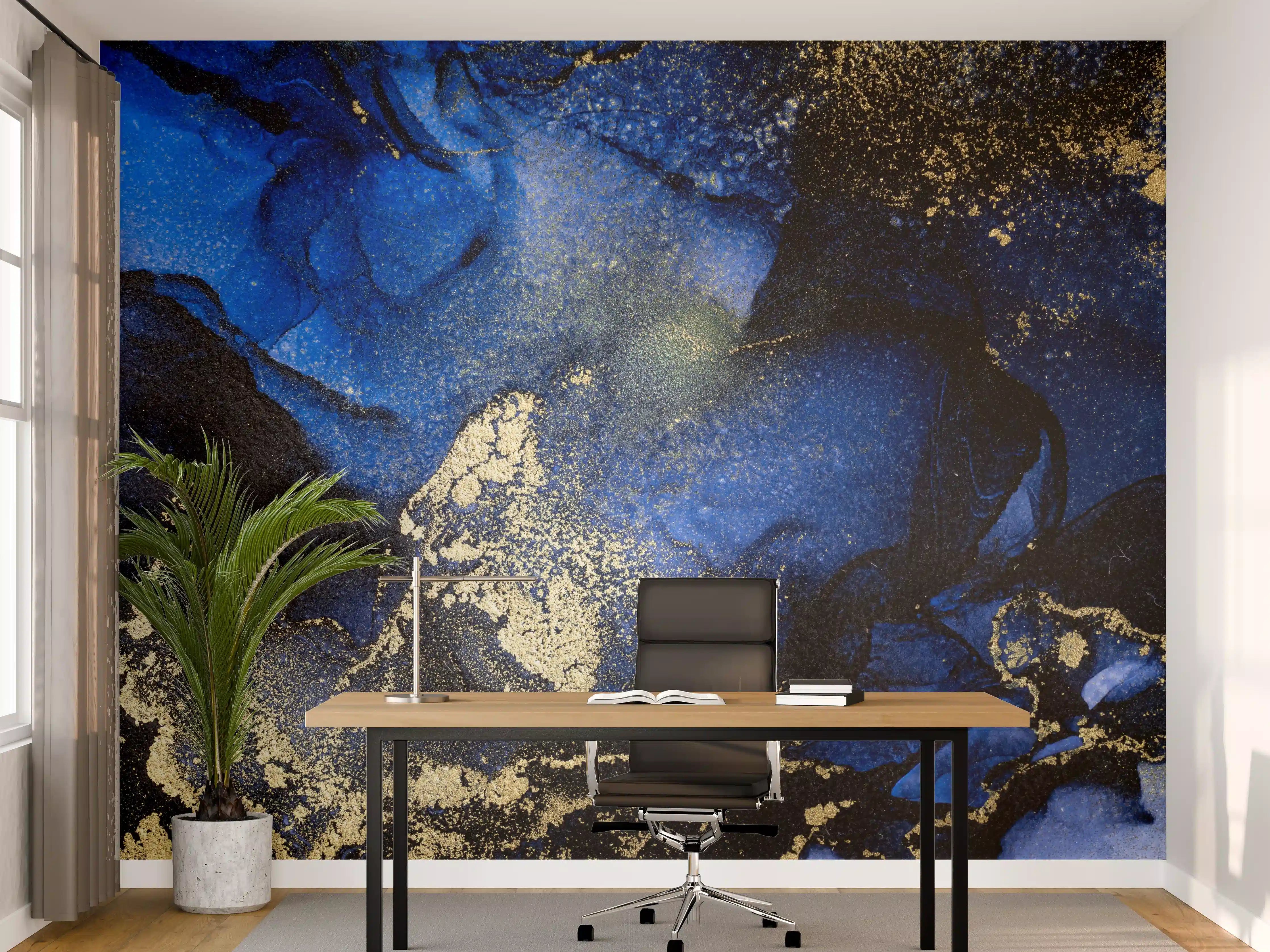 Büro Wandgestaltung - Marmor Wandtextur - Flüssigmalerei