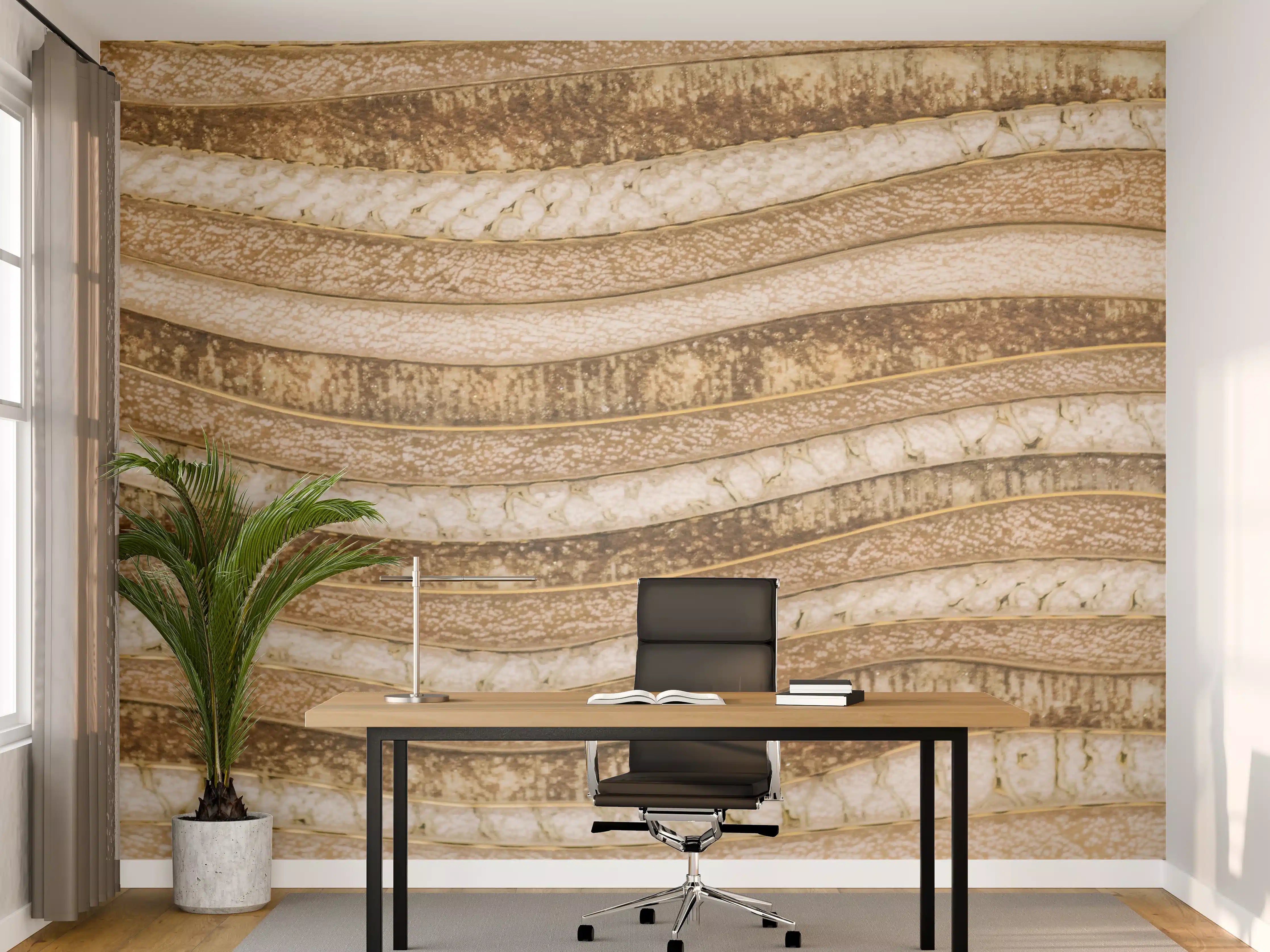 Büro Wandgestaltung - Marmorartige Struktur in Beige-Tönen