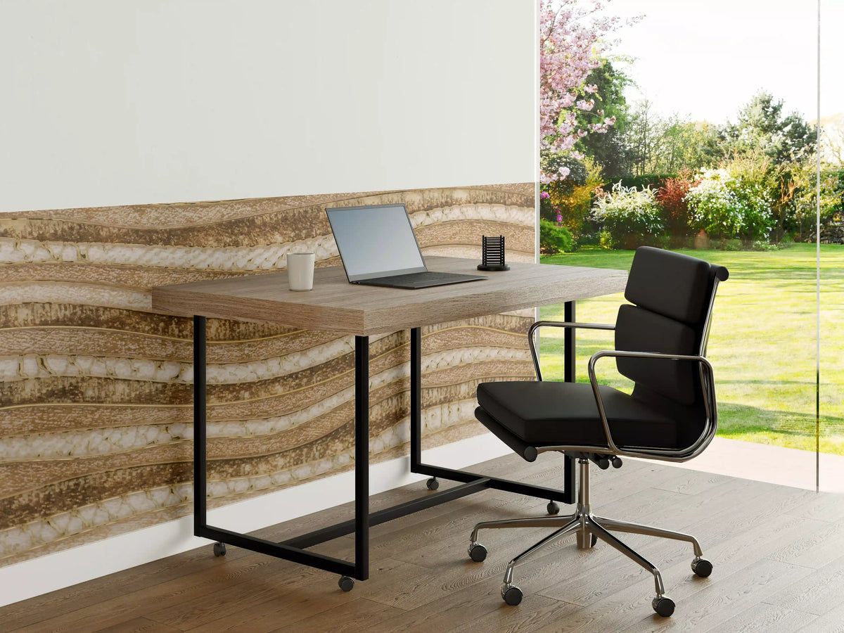Büro Wandgestaltung - Marmorartige Struktur in Beige-Tönen