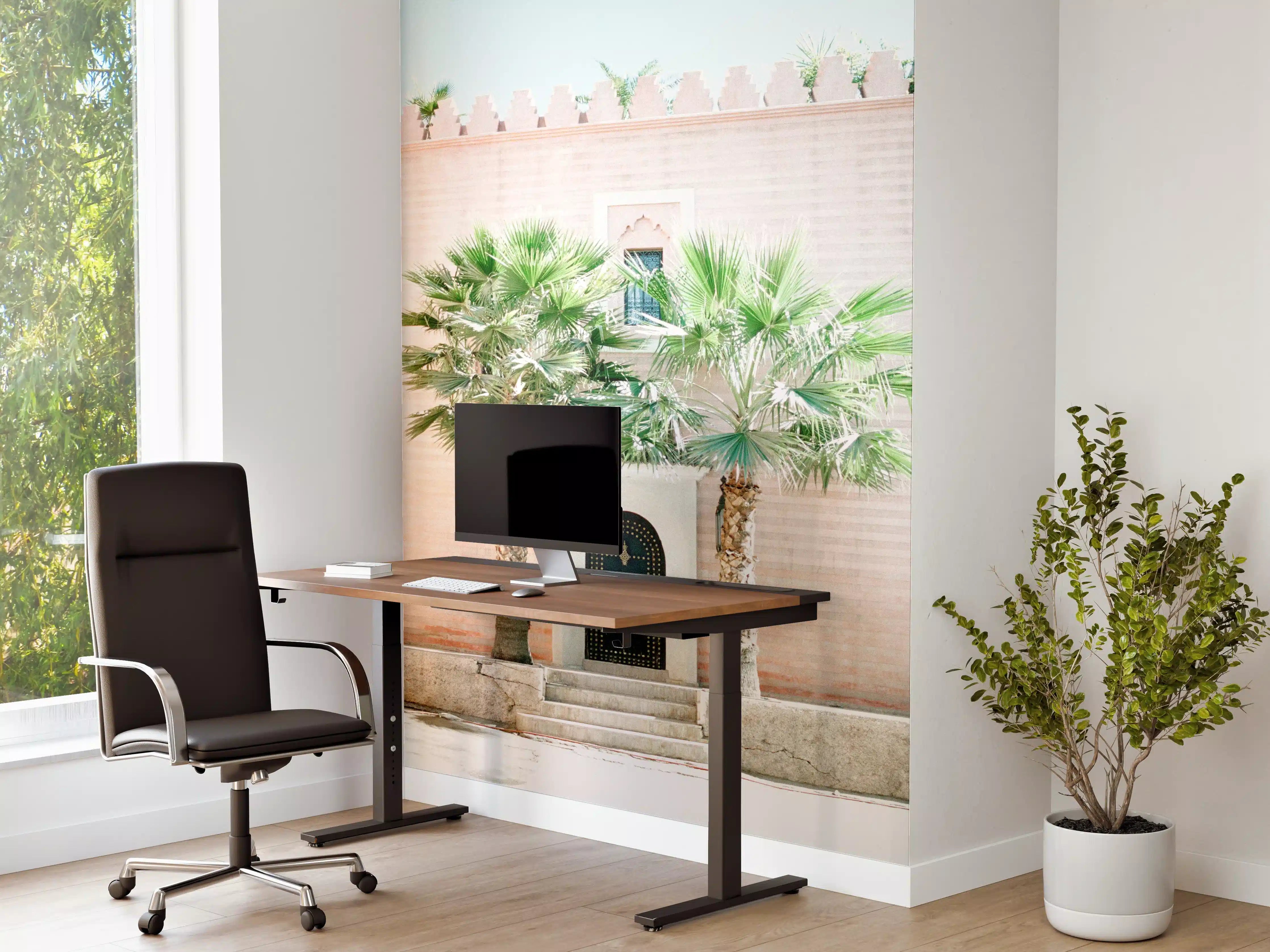 Büro Wandgestaltung - Marrakesch Pink Palmentür