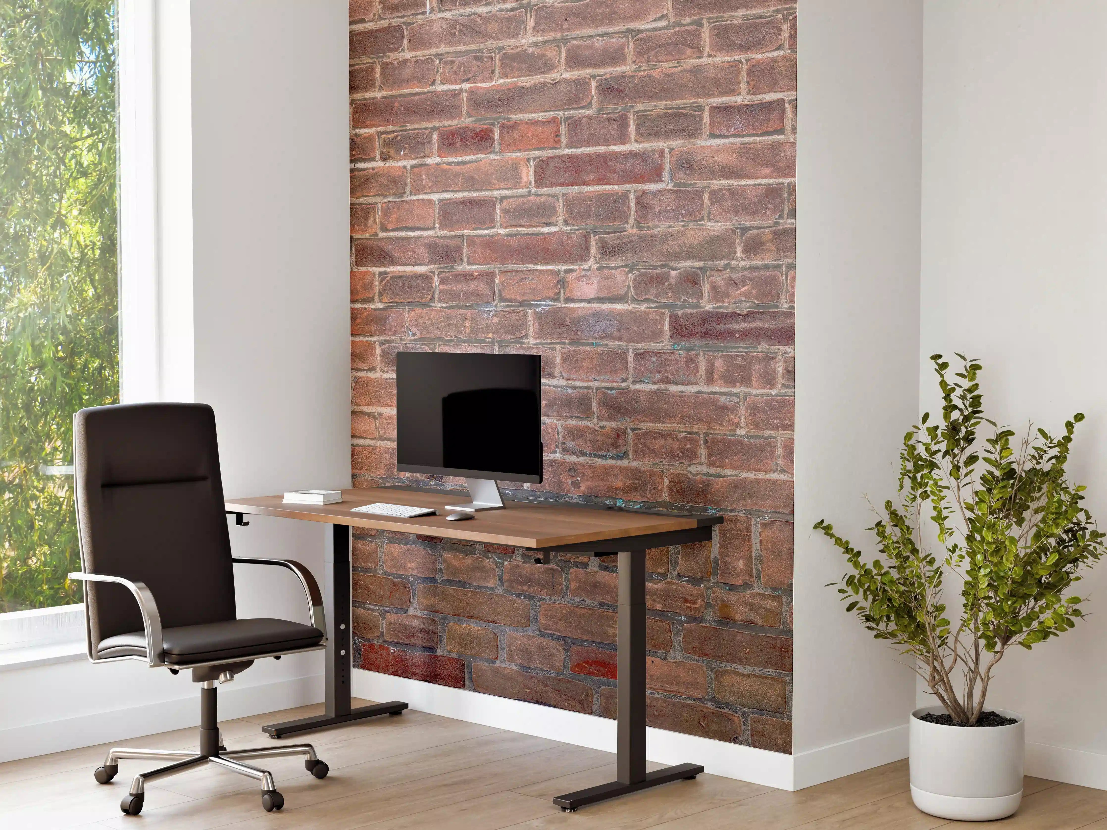 Büro Wandgestaltung - Mauerstruktur aus alten braunen Ziegeln