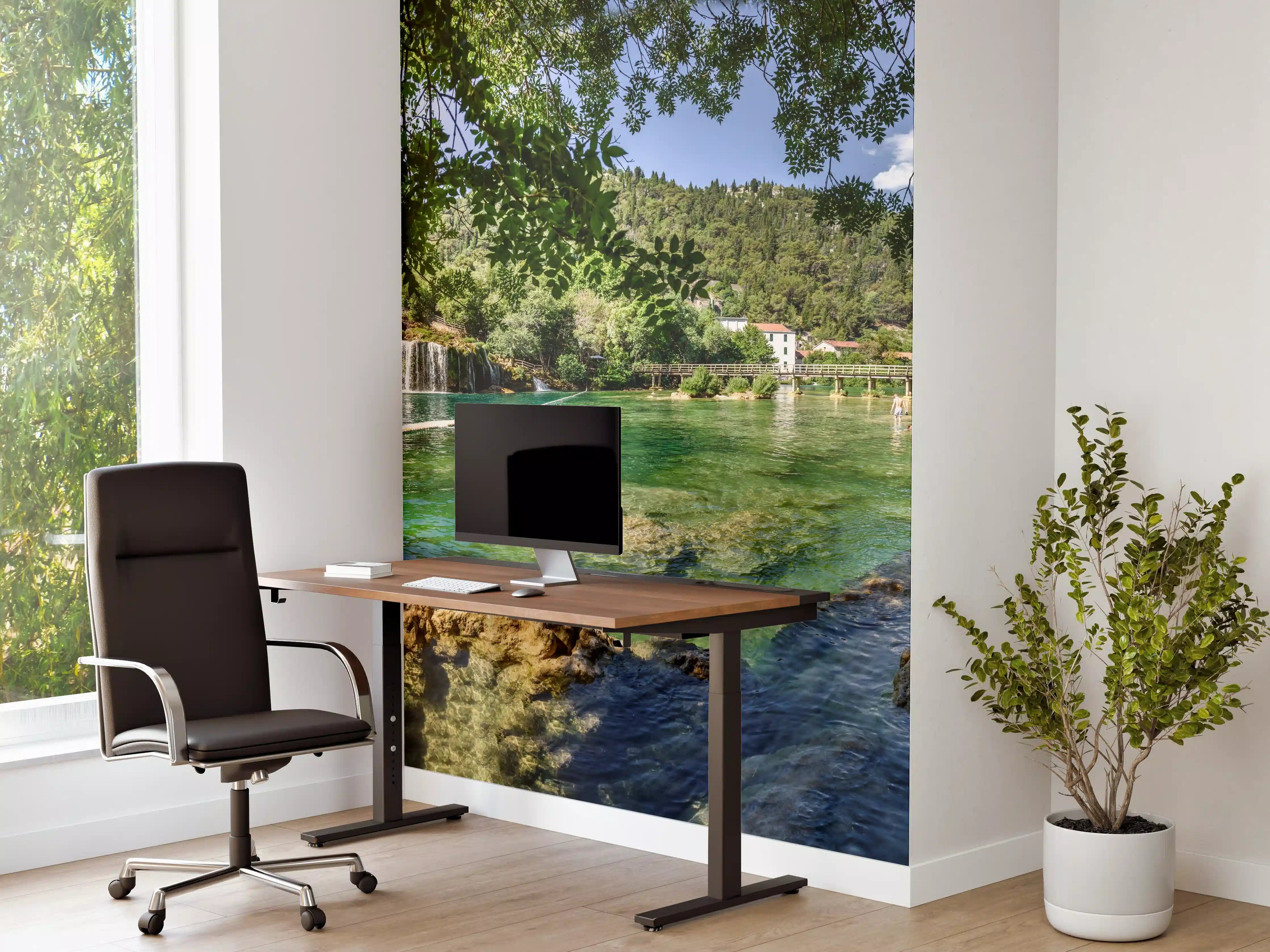 Büro Wandgestaltung - Mediterraner Wasserfall