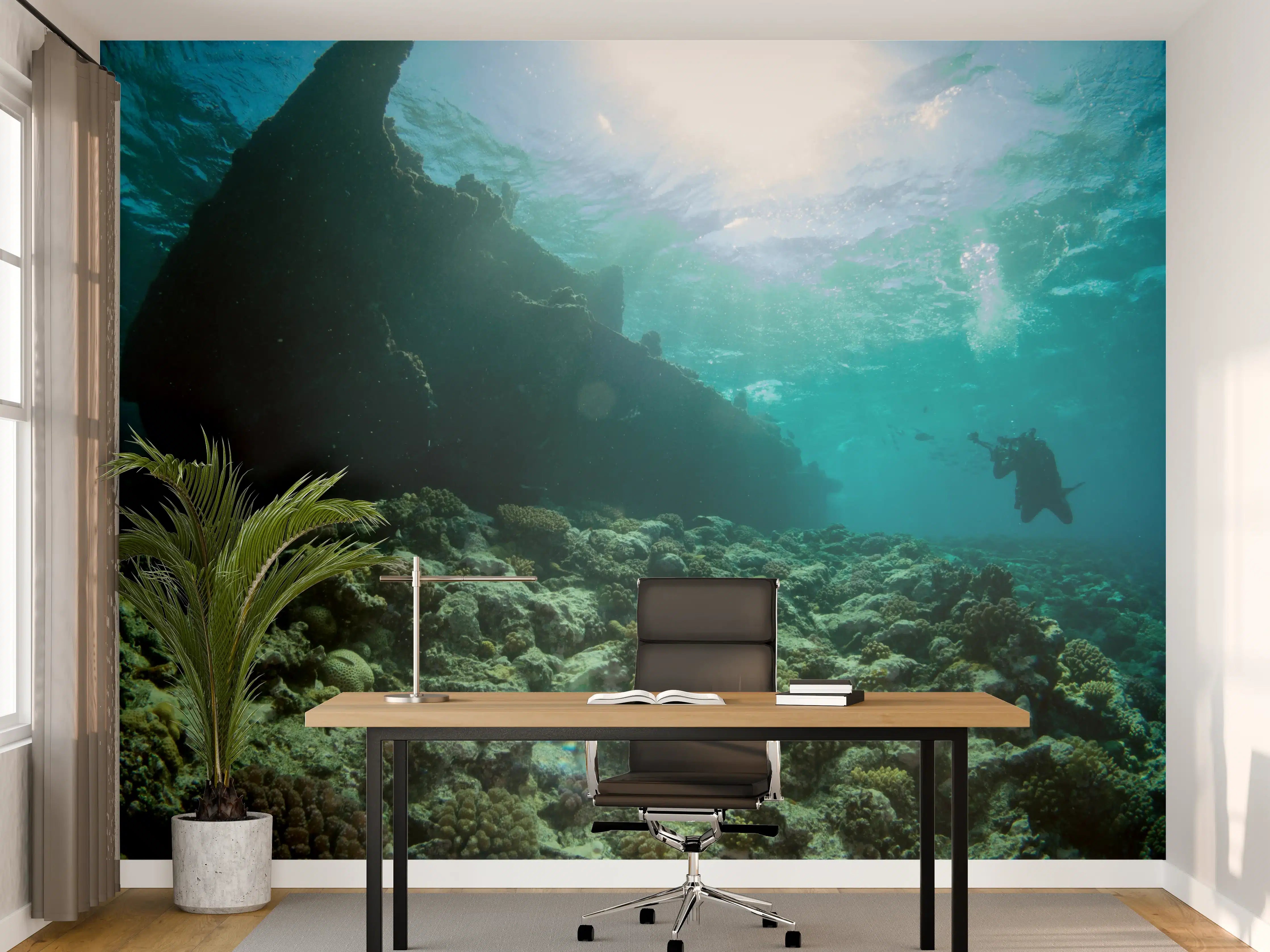 Büro Wandgestaltung - Meeresboden mit Unterwasserleben