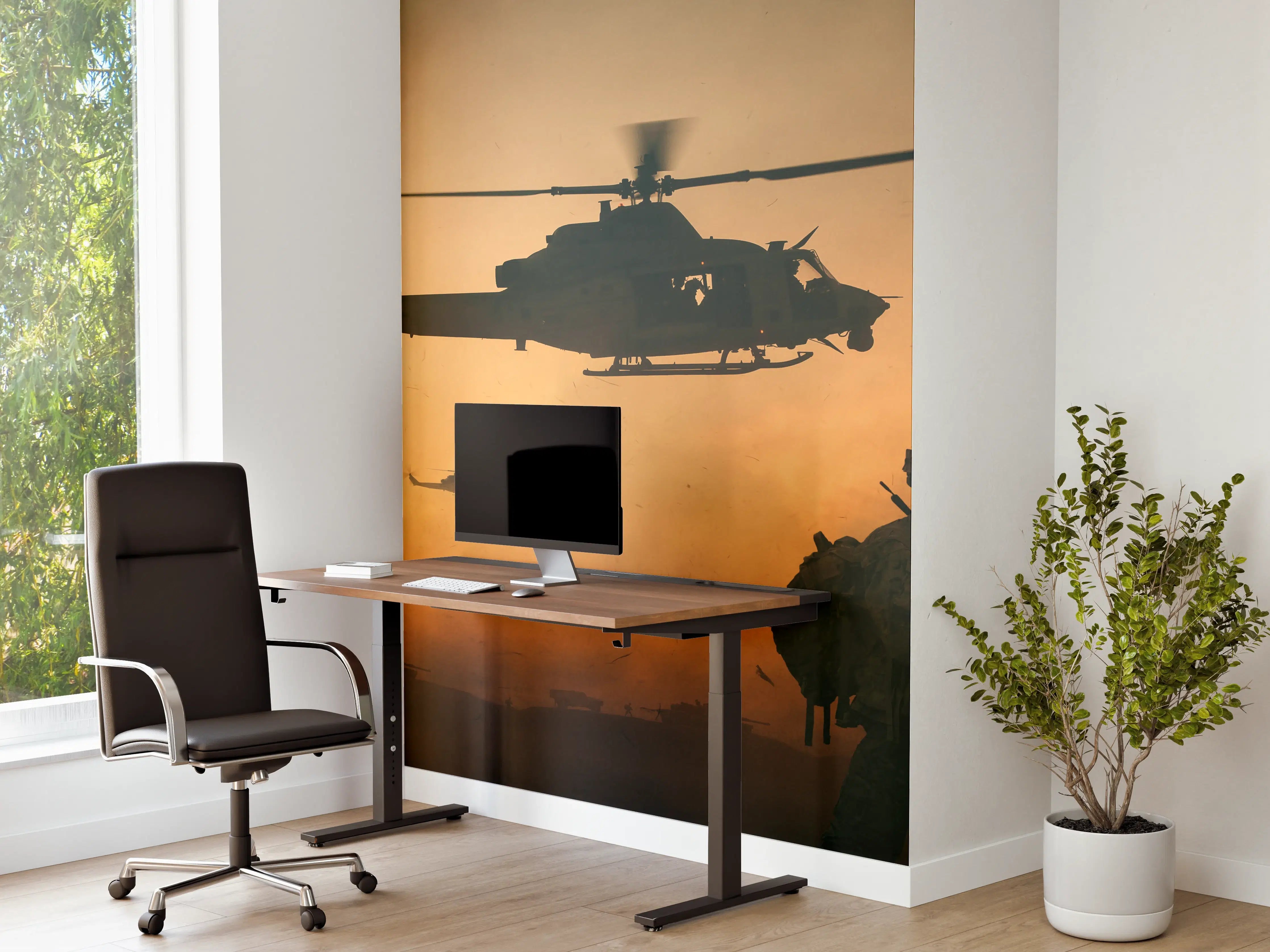 Büro Wandgestaltung - Militär und Hubschrauber auf dem Weg zum Schlachtfeld