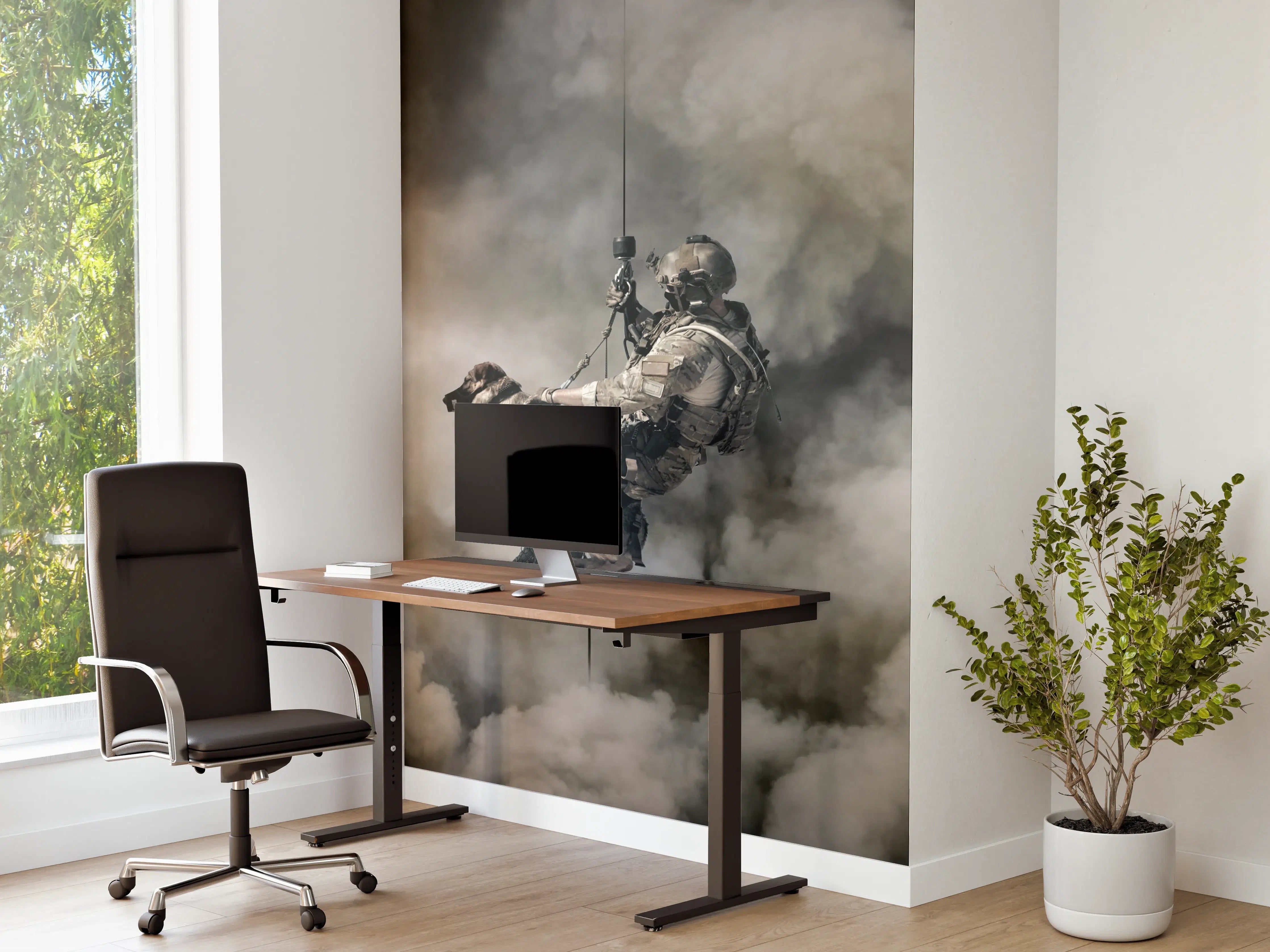 Büro Wandgestaltung - Militärsoldat mit Hund
