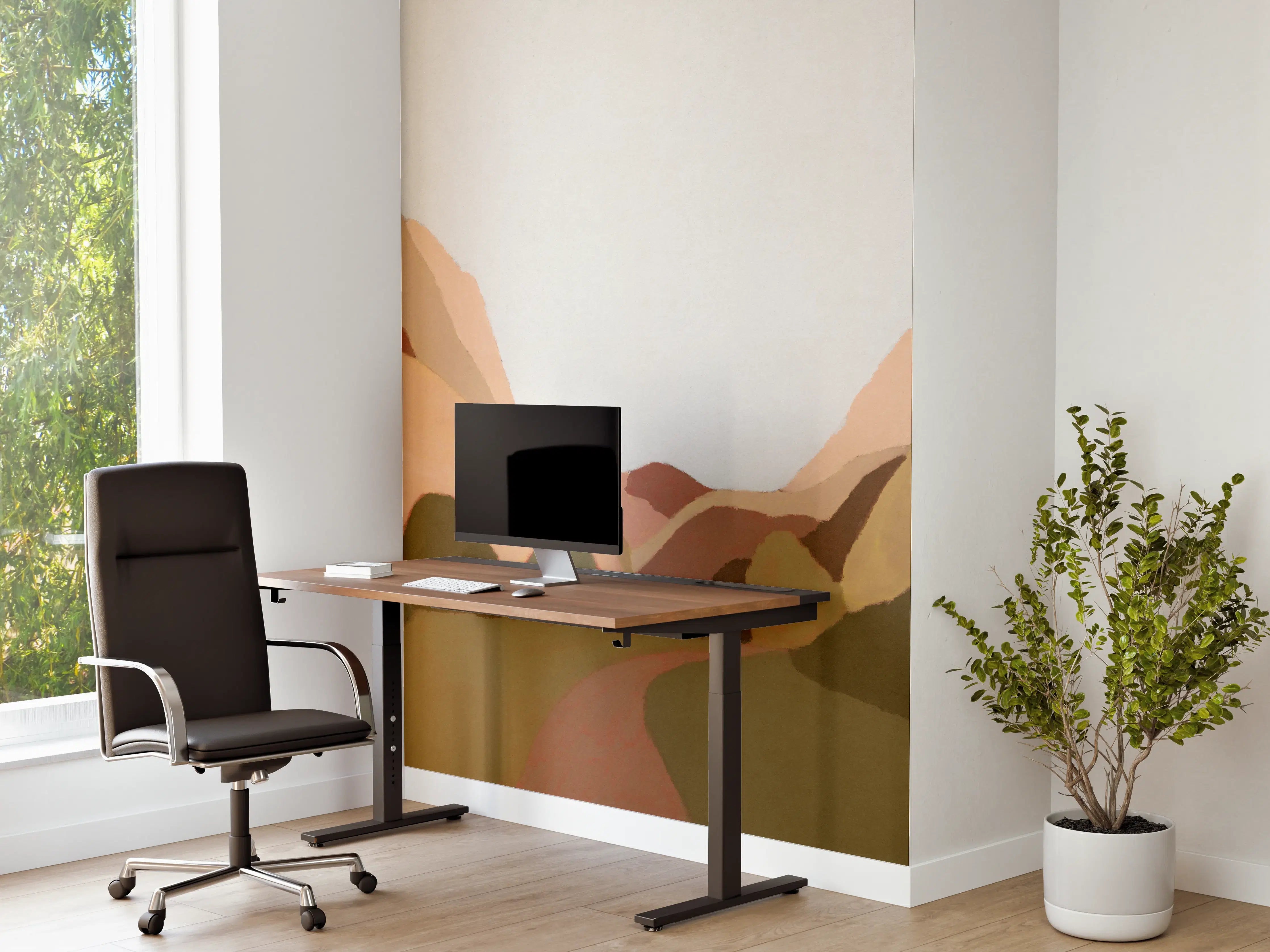 Büro Wandgestaltung - Minimalistische Berge Naturillustration