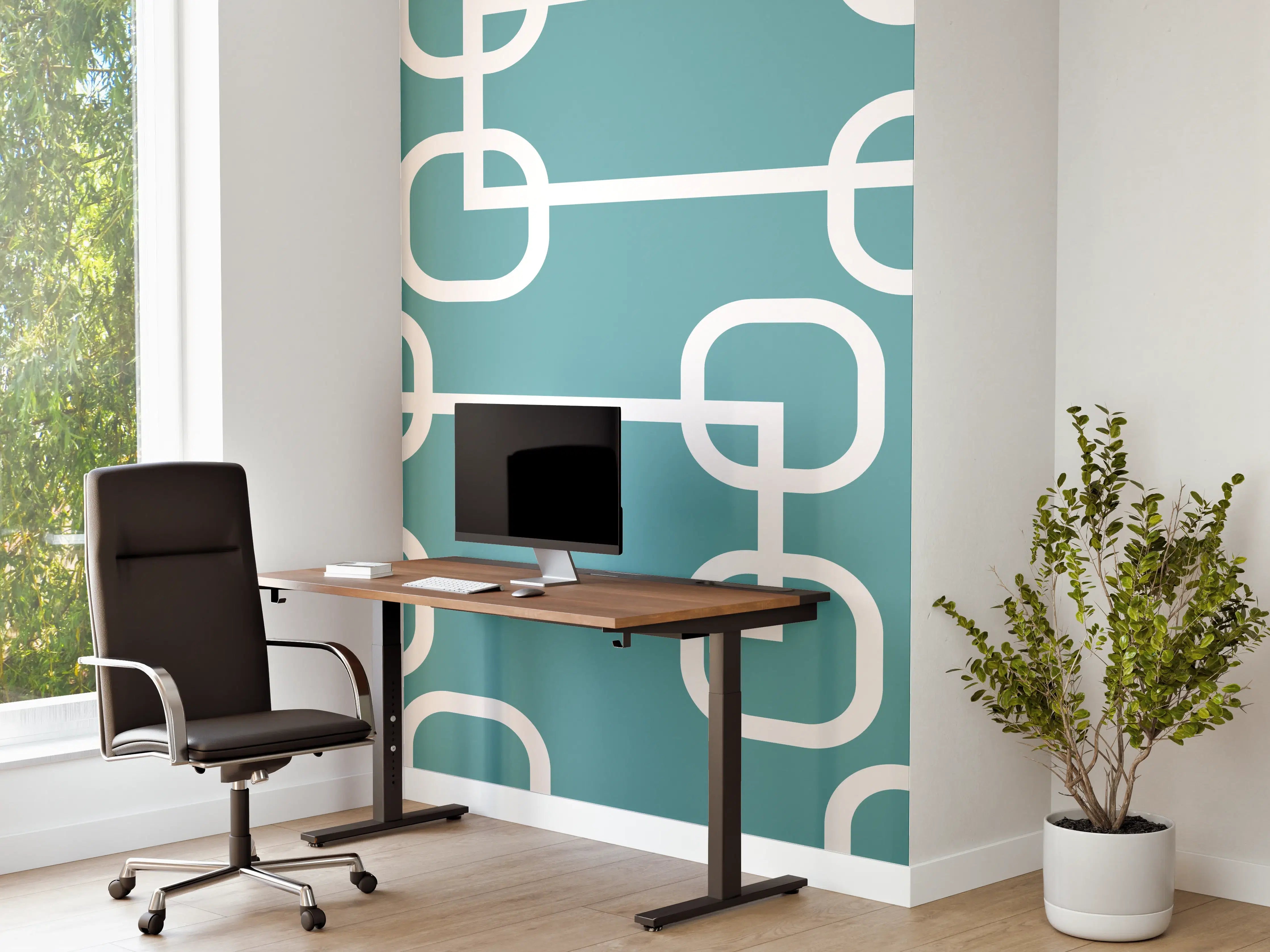 Büro Wandgestaltung - Mintfarbene Kreise Netz-Muster