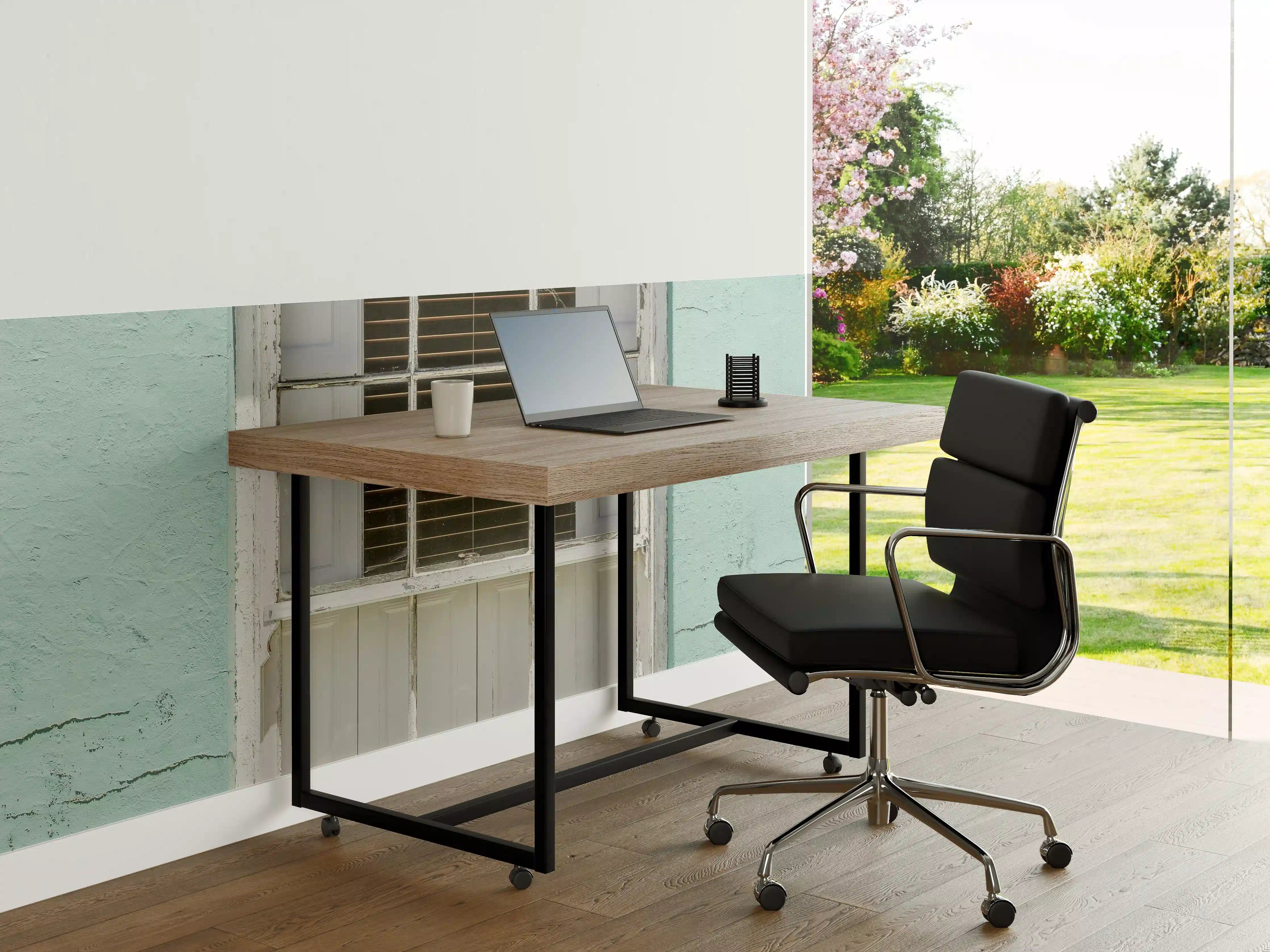 Büro Wandgestaltung - Mintfarbenes Fassadenfenster