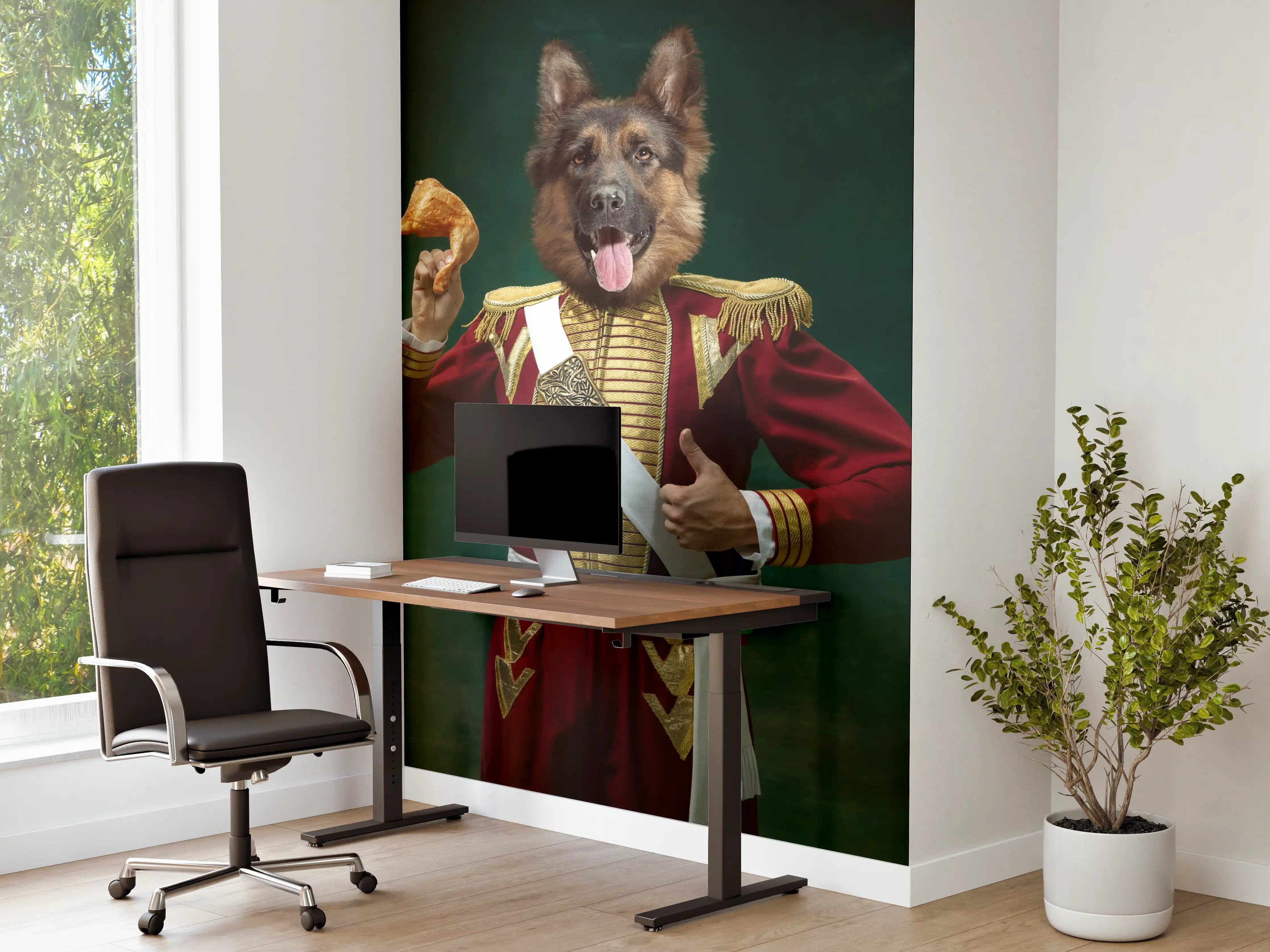 Büro Wandgestaltung - Mittelalterliche Hundekopf Porträts