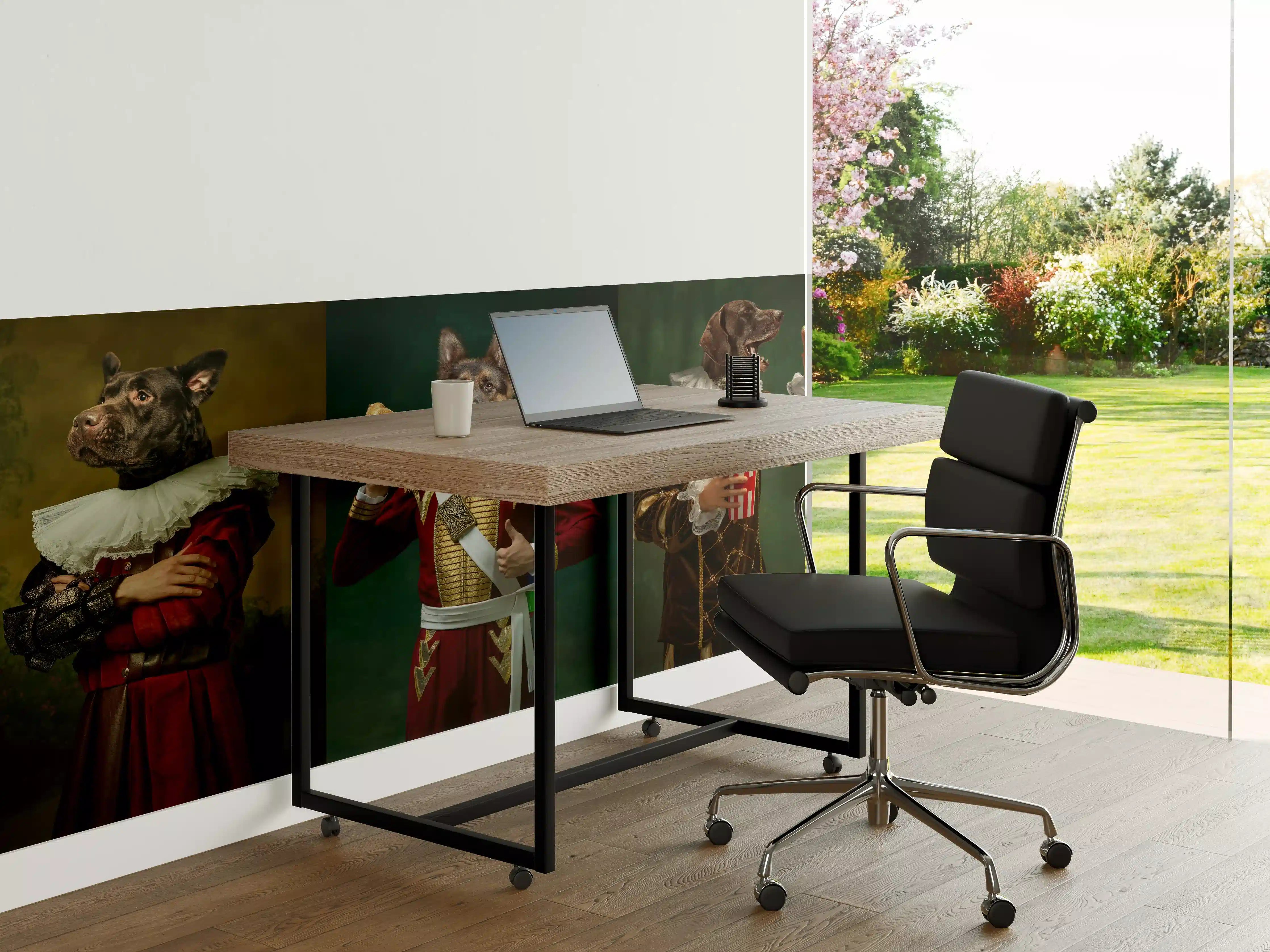 Büro Wandgestaltung - Mittelalterliche Hundekopf Porträts