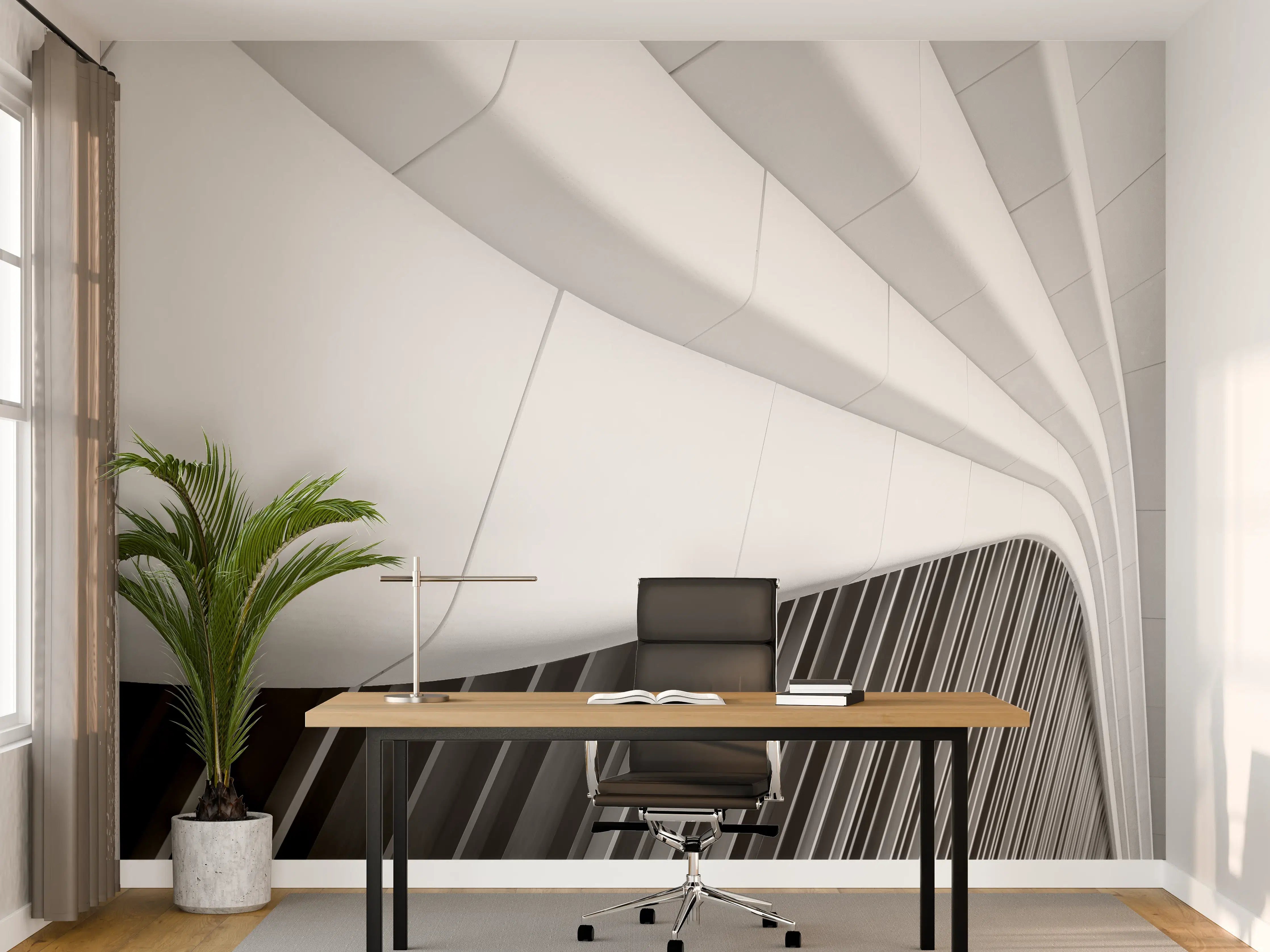 Büro Wandgestaltung - Moderne Architektur in Schwarz-Weiß