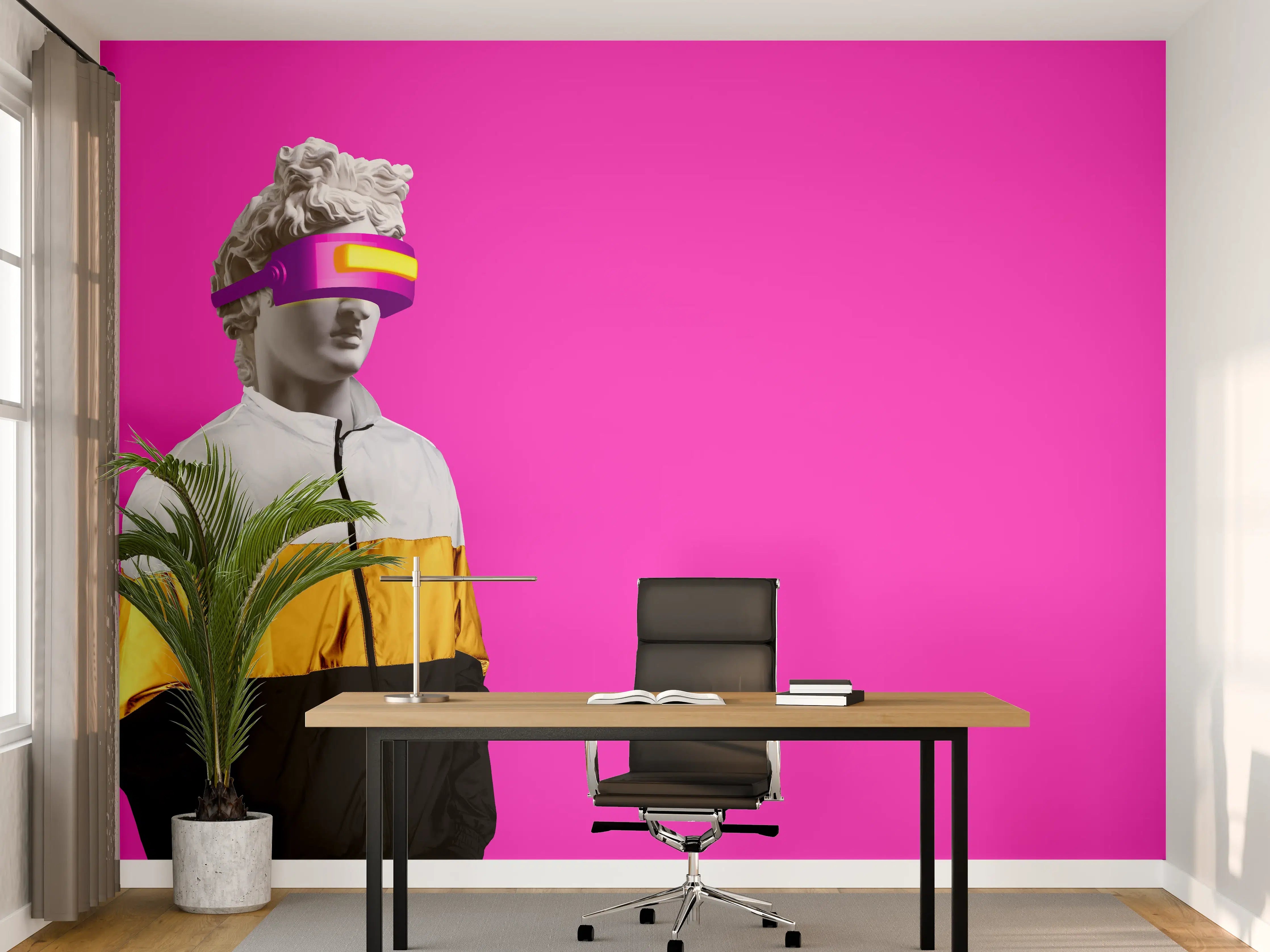 Büro Wandgestaltung - Moderne Darstellung - VR Brille auf lila Hintergrund