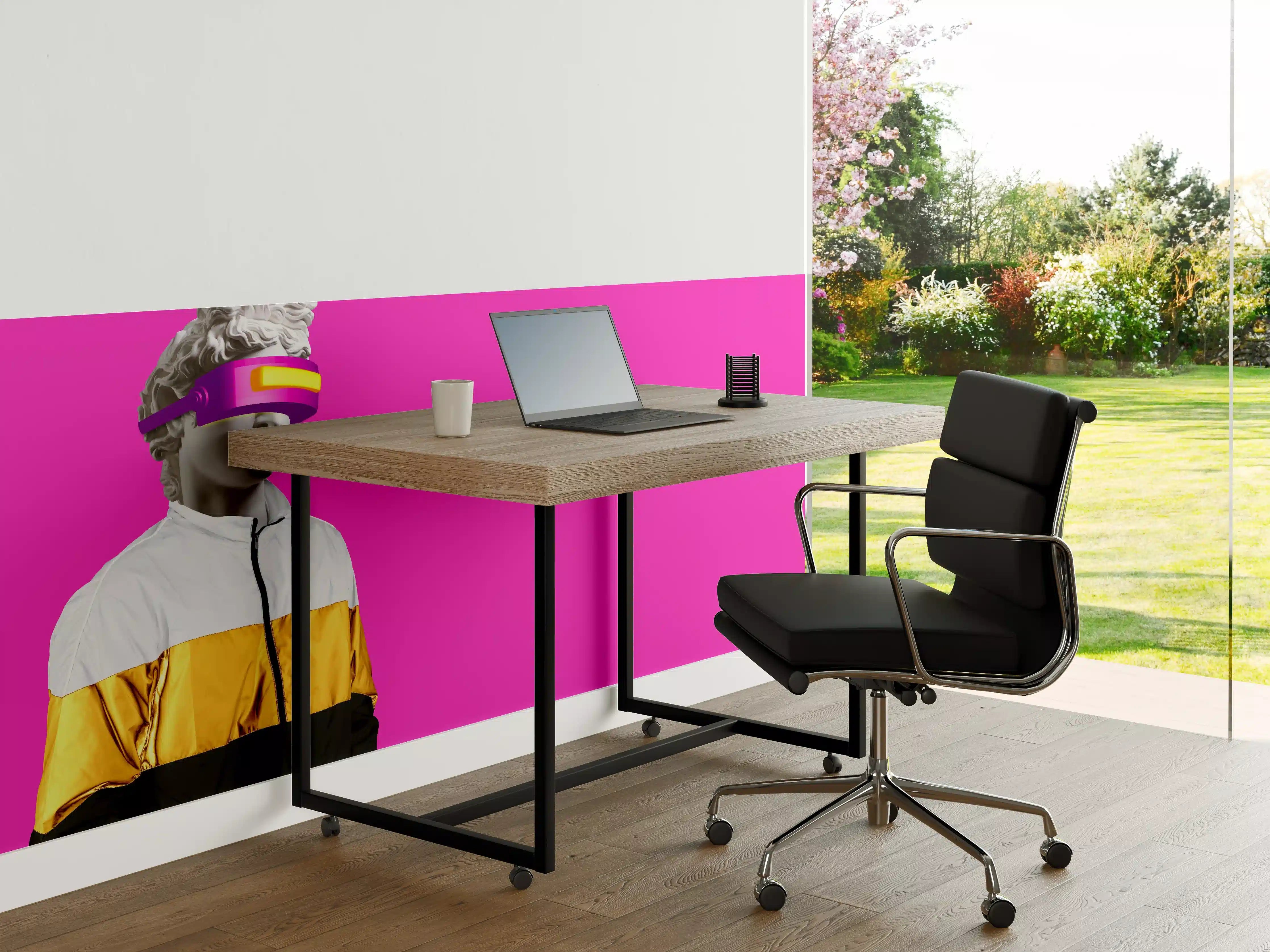 Büro Wandgestaltung - Moderne Darstellung - VR Brille auf lila Hintergrund