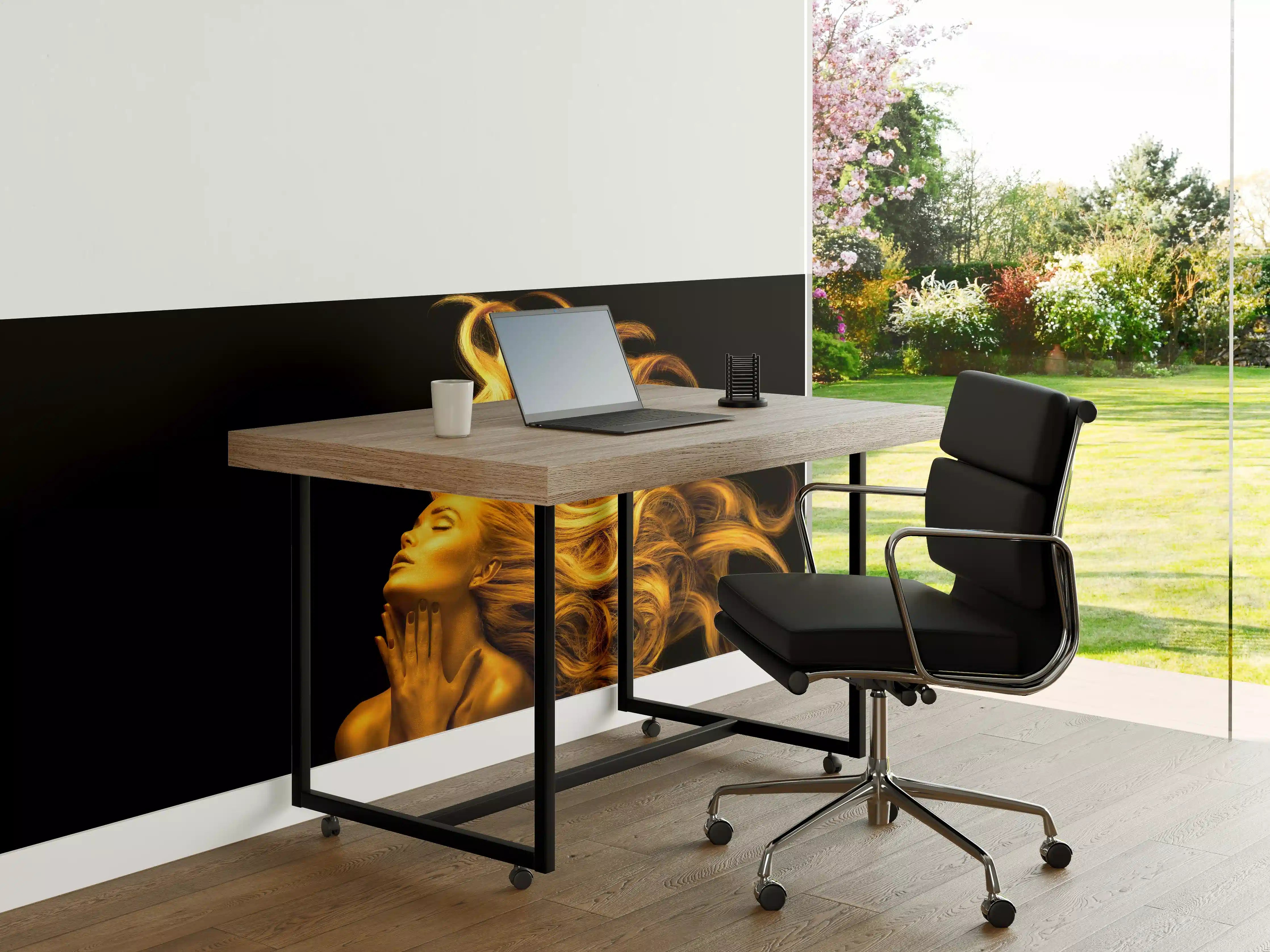 Büro Wandgestaltung - Moderne Darstellung einer vergoldeten Frau