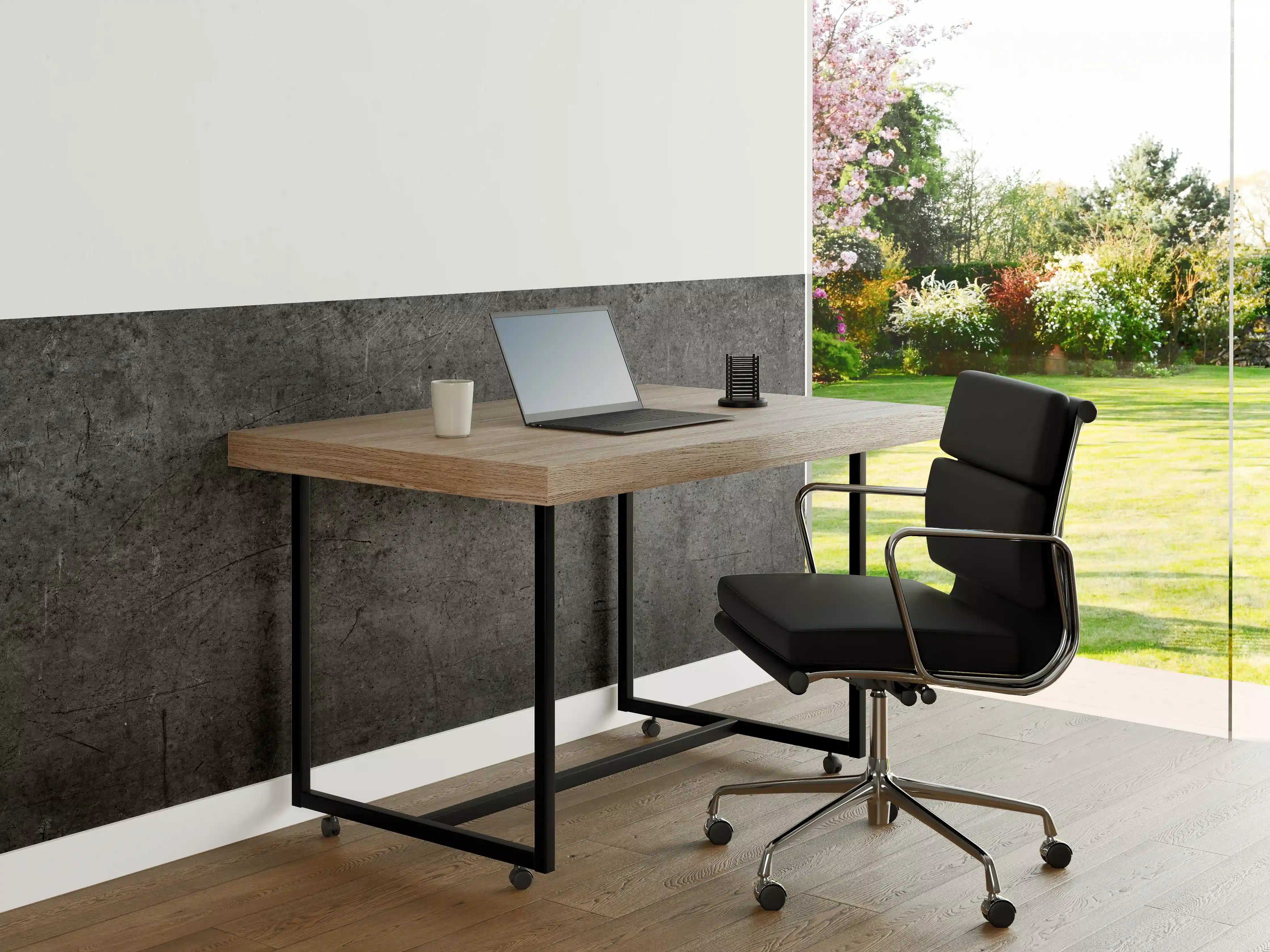 Büro Wandgestaltung - Moderne Grau-Schwarze Betonoptik