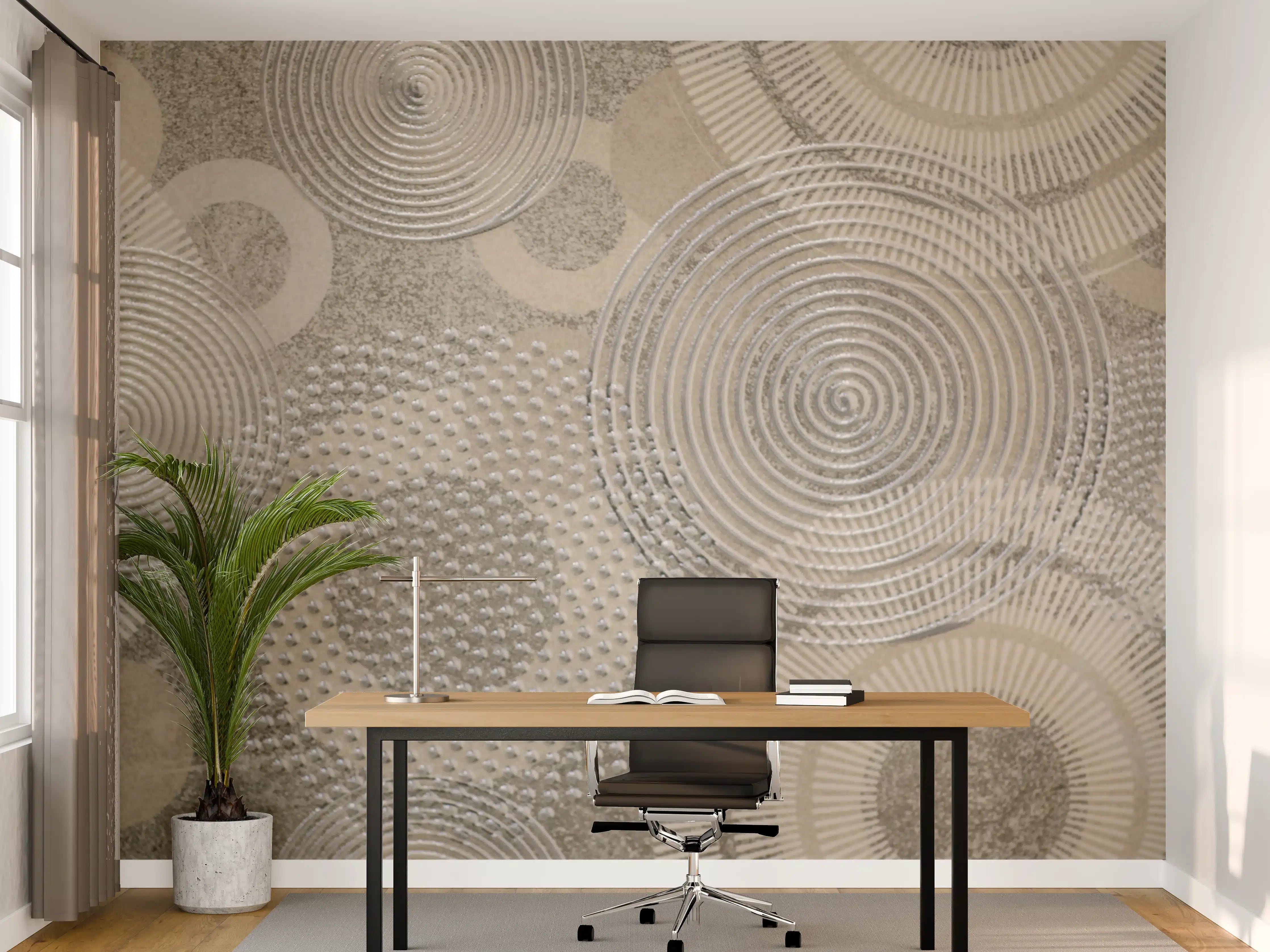 Büro Wandgestaltung - Moderne Graue Wand mit Kreisdesign