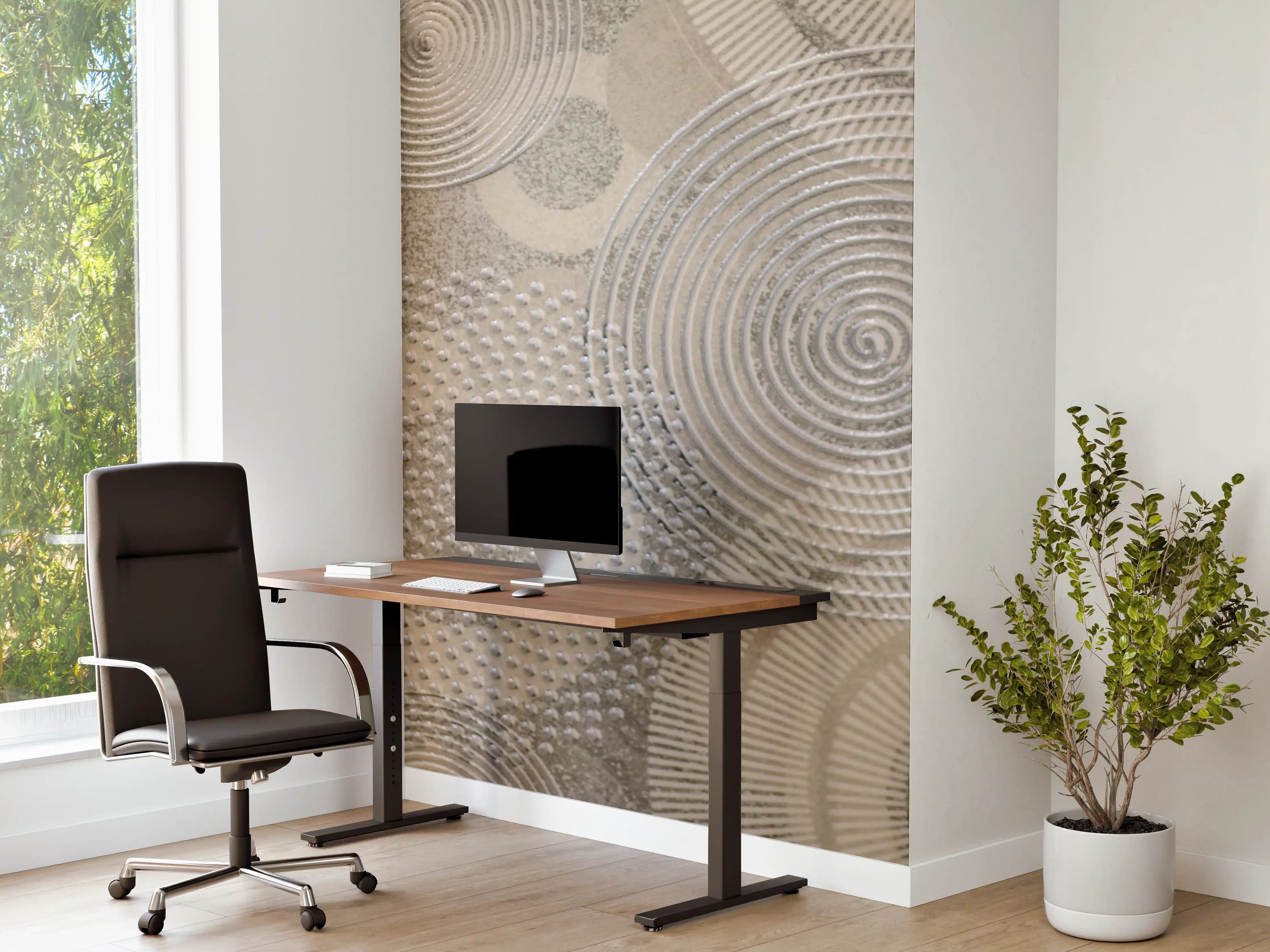 Büro Wandgestaltung - Moderne Graue Wand mit Kreisdesign