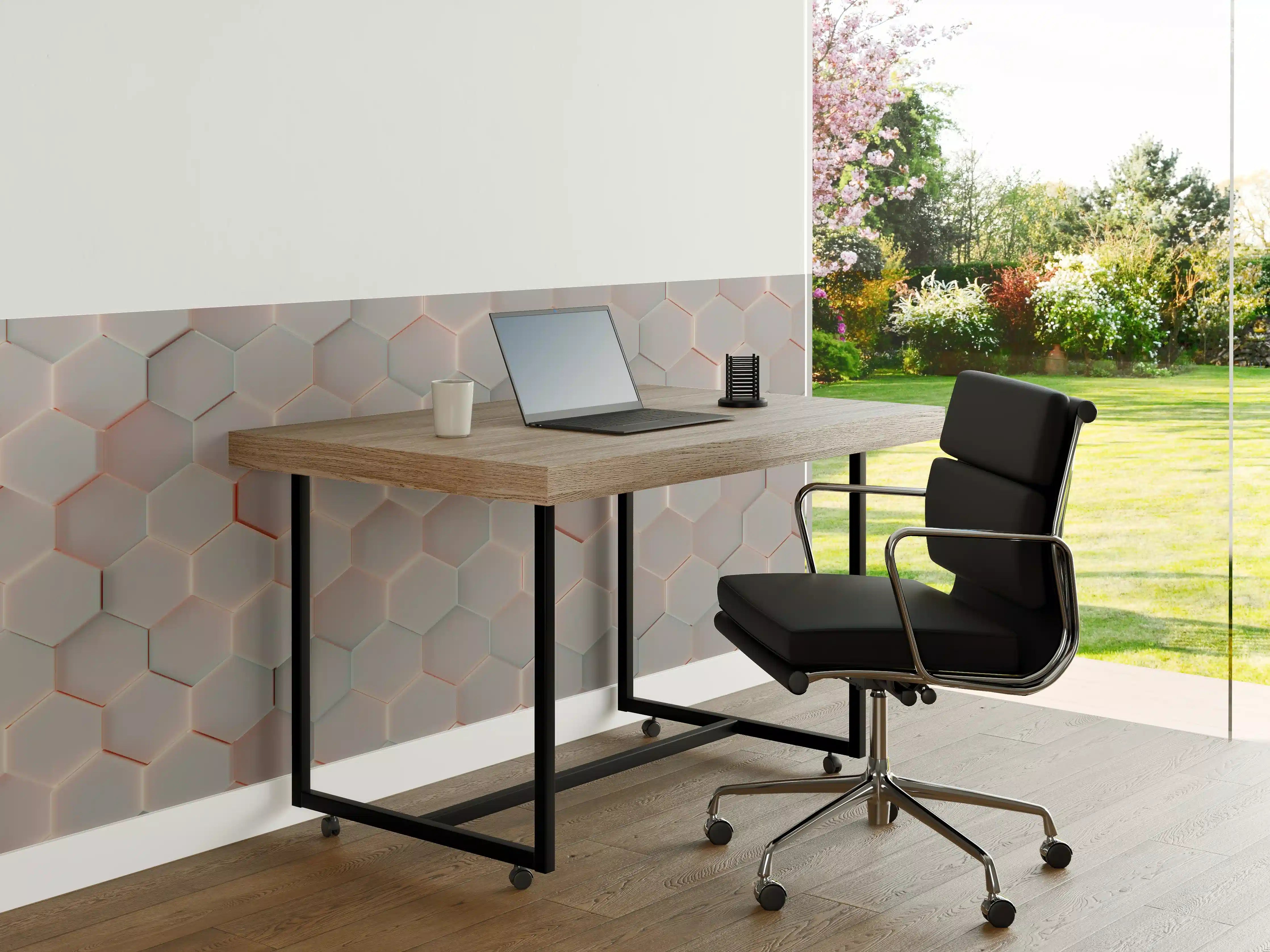 Büro Wandgestaltung - Moderne Hexagon-Wandgestaltung in Pastellfarben