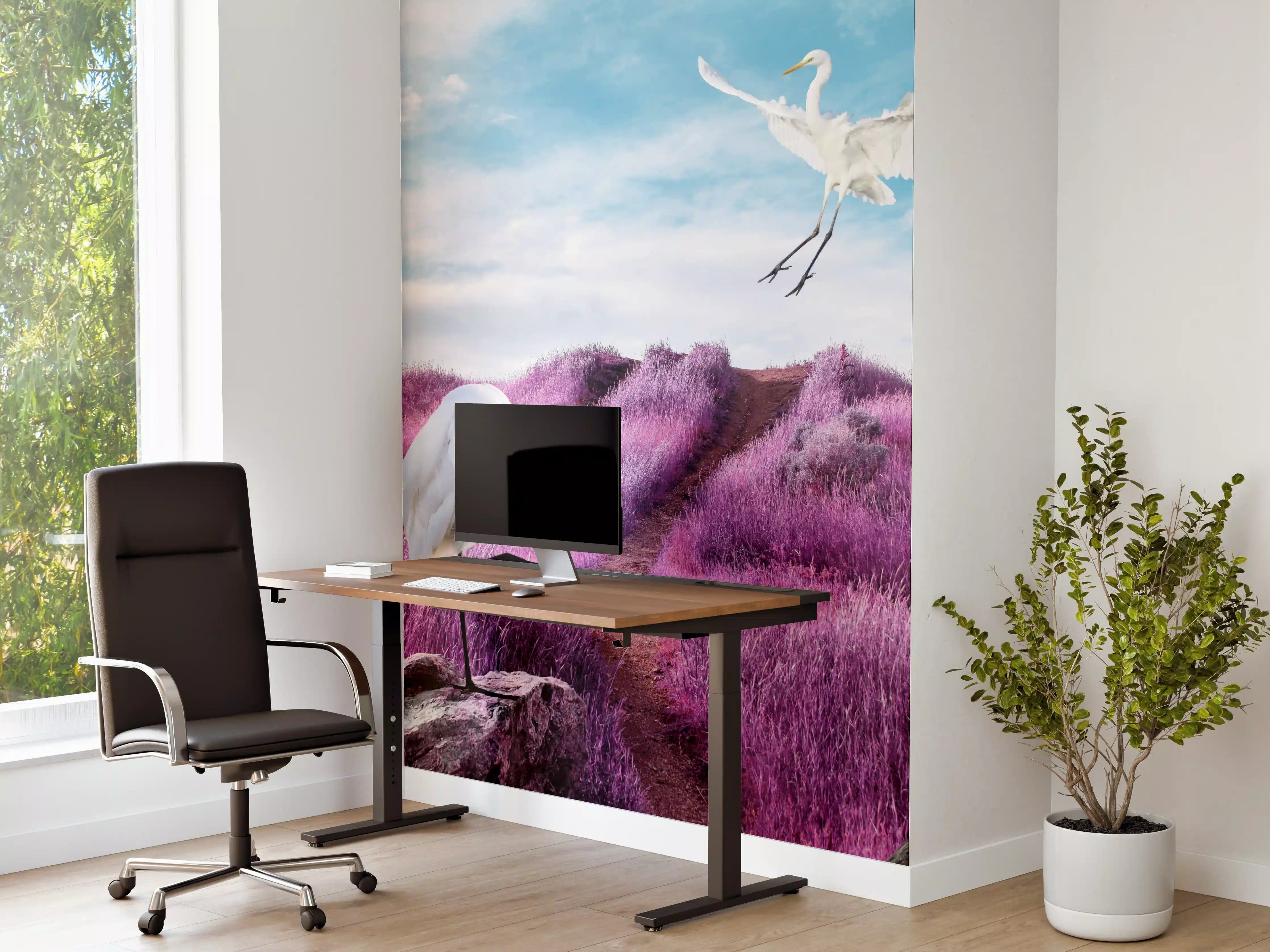 Büro Wandgestaltung - Moderne Kunstcollage - Bergige Region