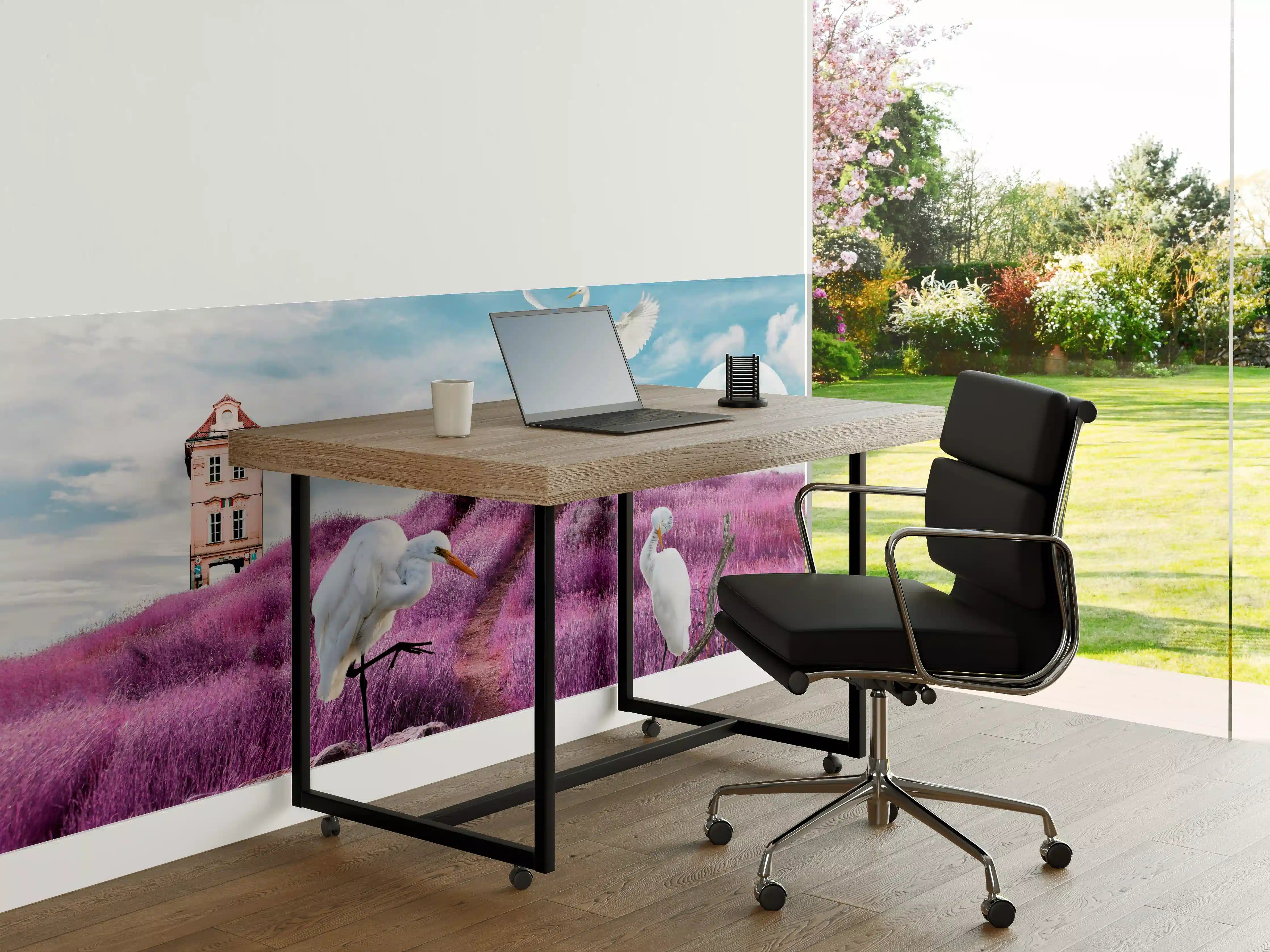 Büro Wandgestaltung - Moderne Kunstcollage - Bergige Region