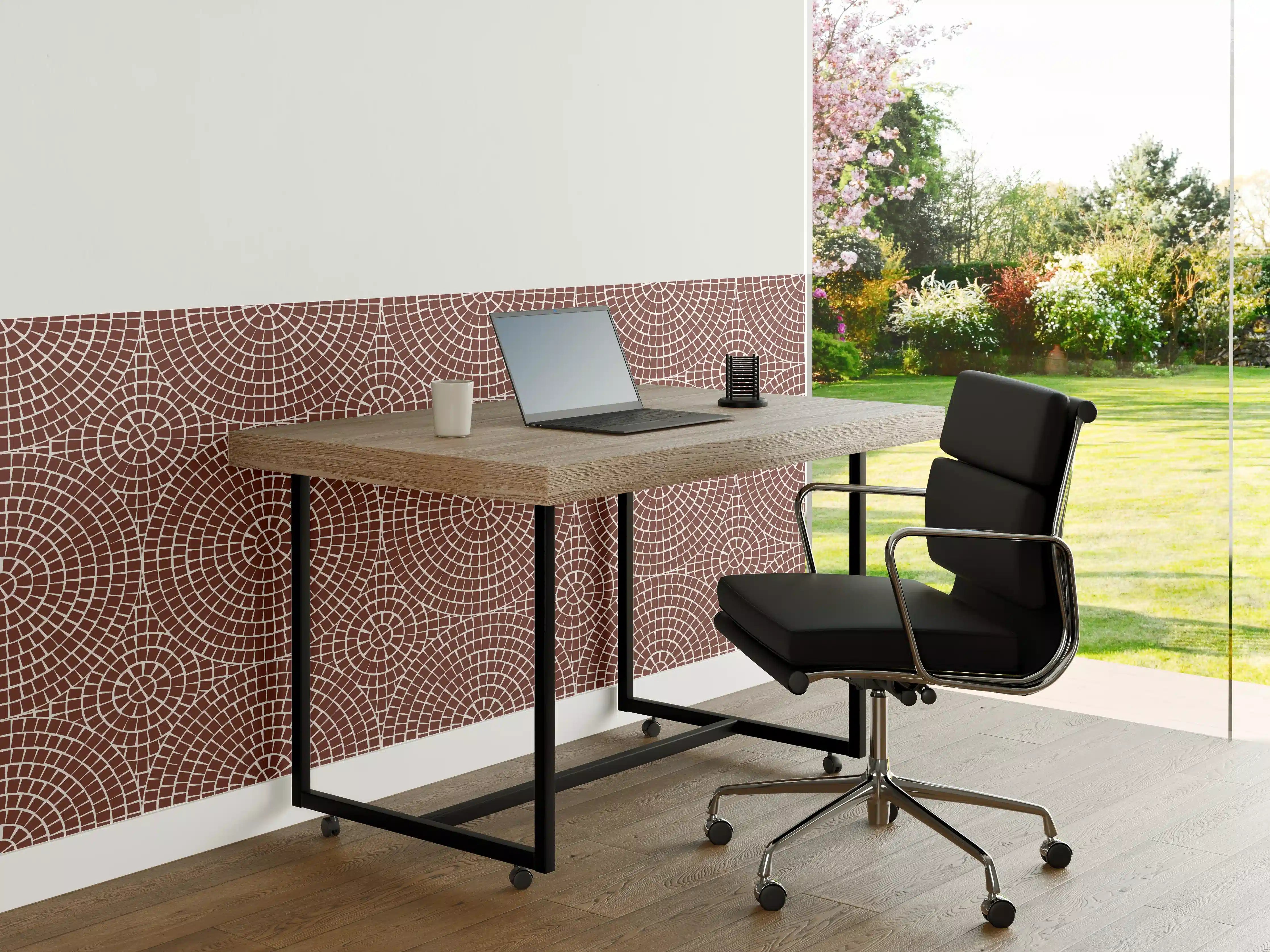 Büro Wandgestaltung - Moderne Mosaik-Muster in Braun
