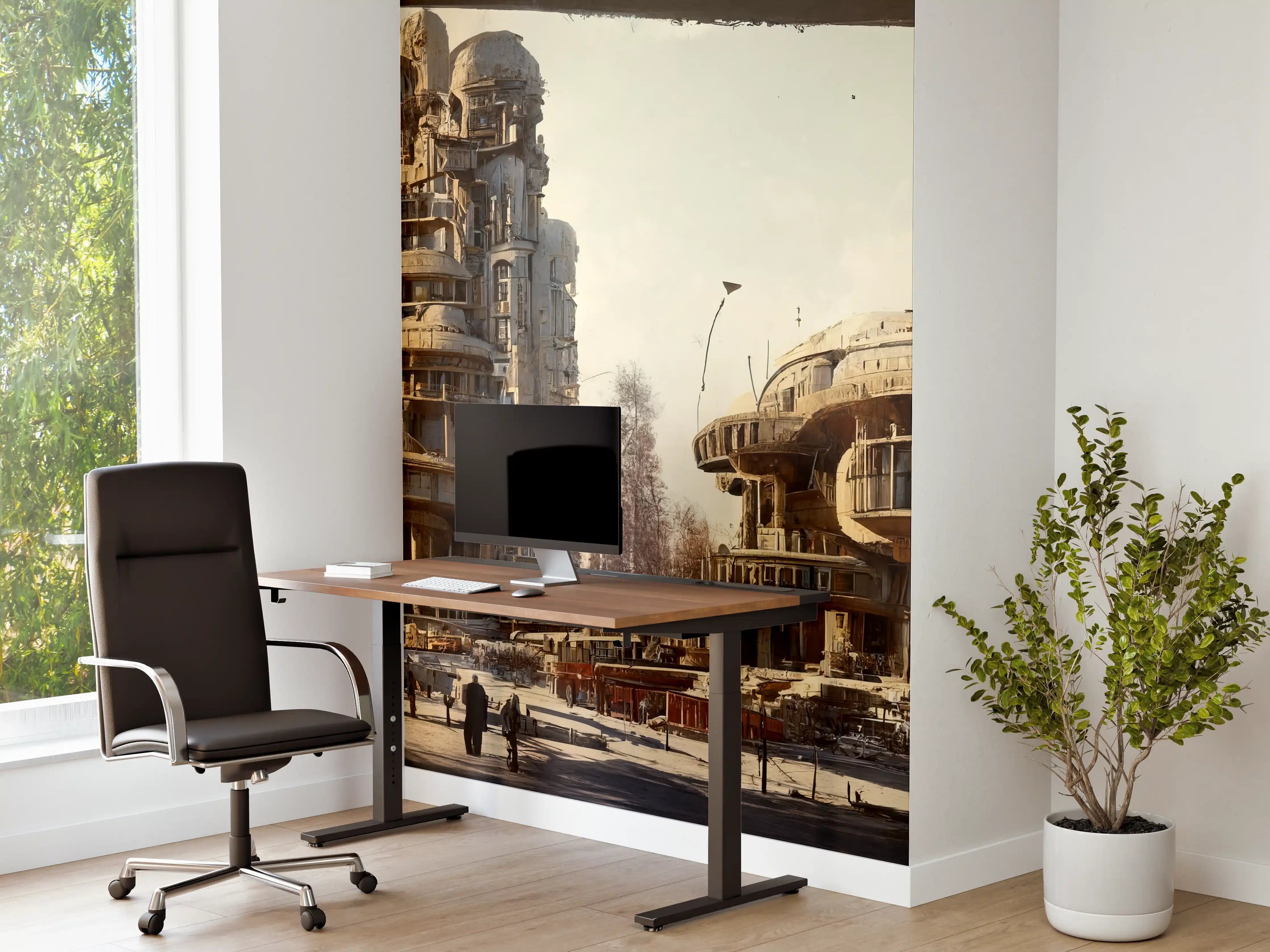 Büro Wandgestaltung - Moderne Stadt in der Zukunft