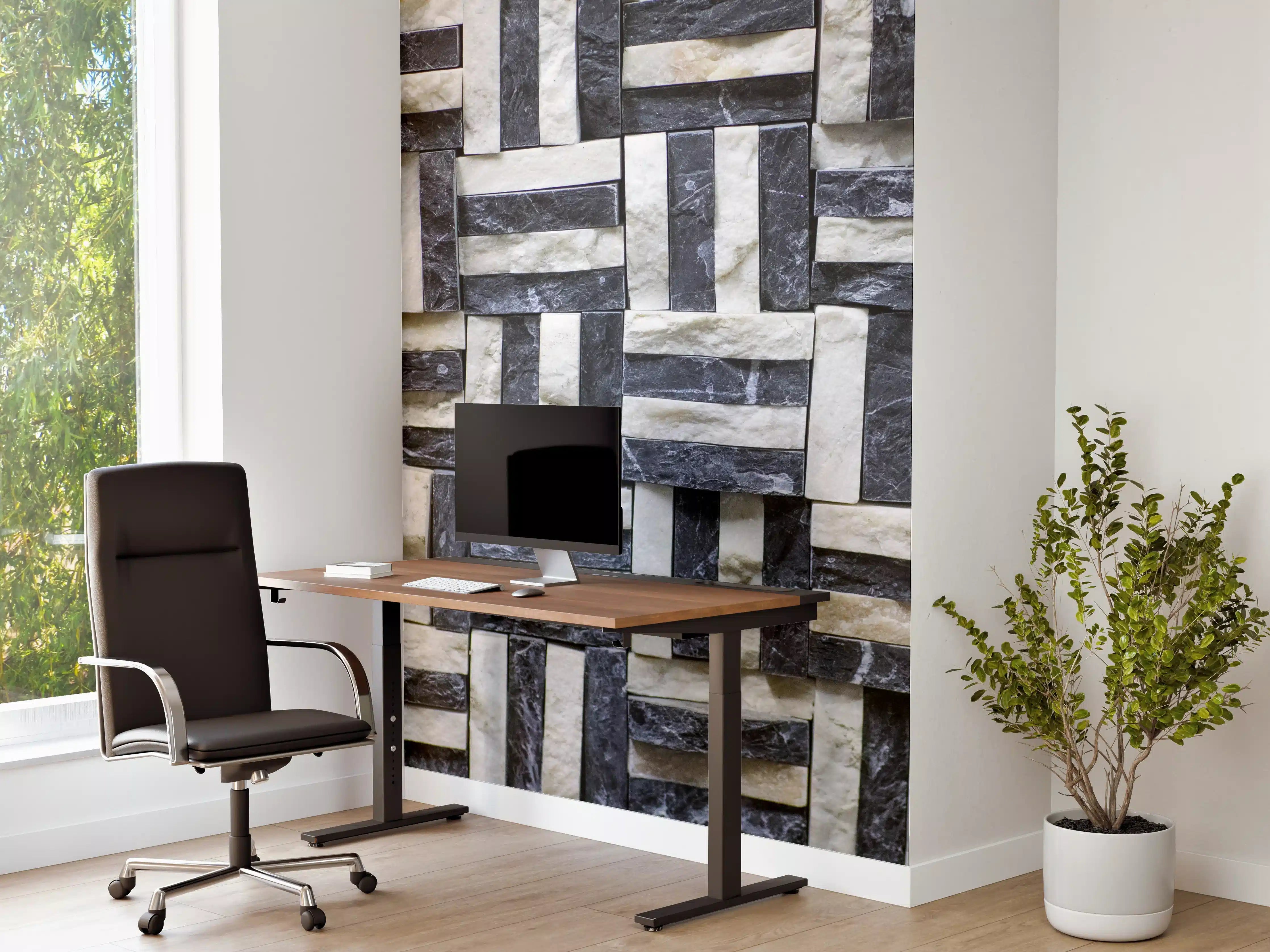 Büro Wandgestaltung - Moderne Wandverkleidung in Schieferoptik