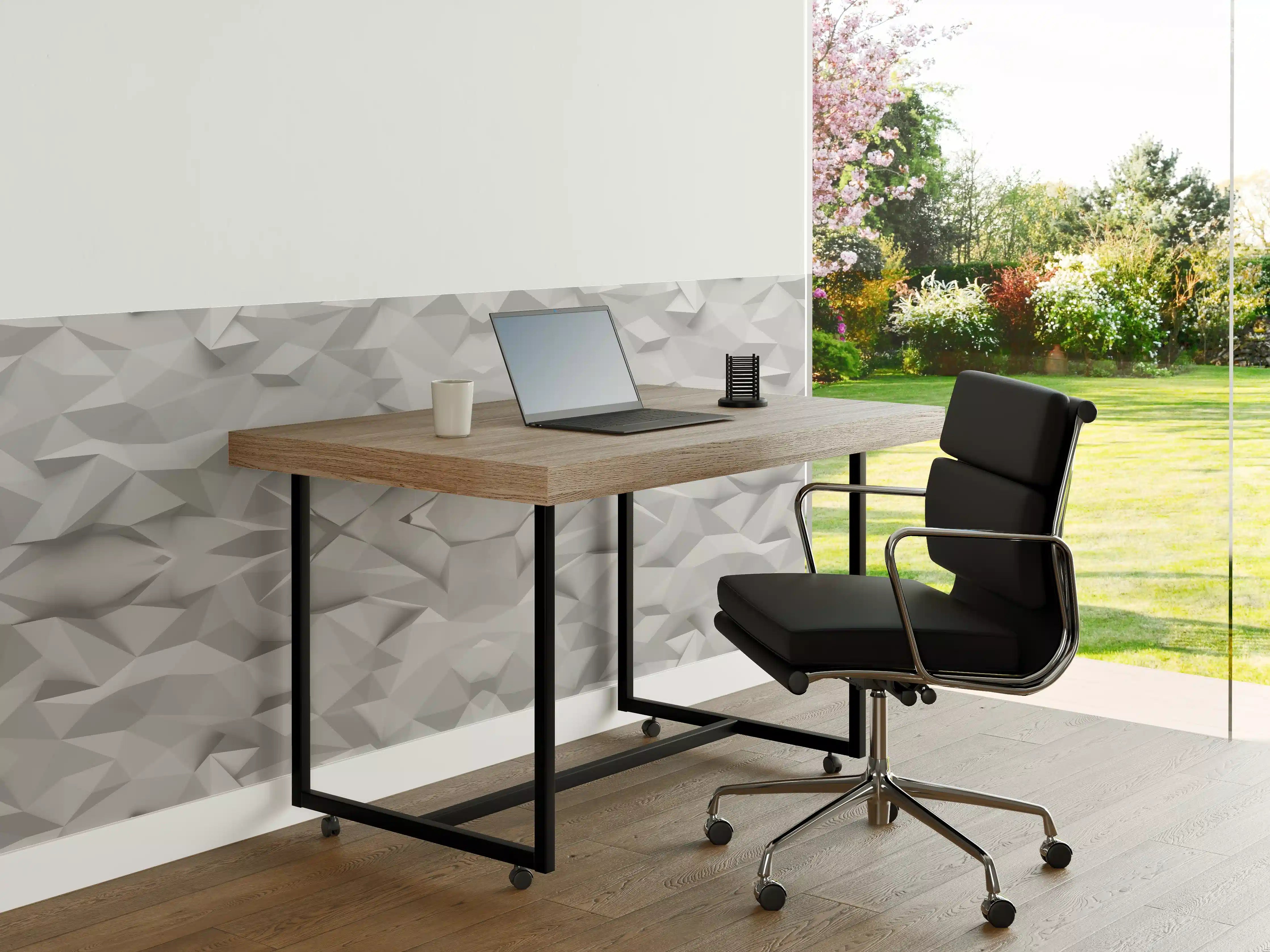 Büro Wandgestaltung - Moderne weiße 3D-Wandpaneele mit geometrischem Design