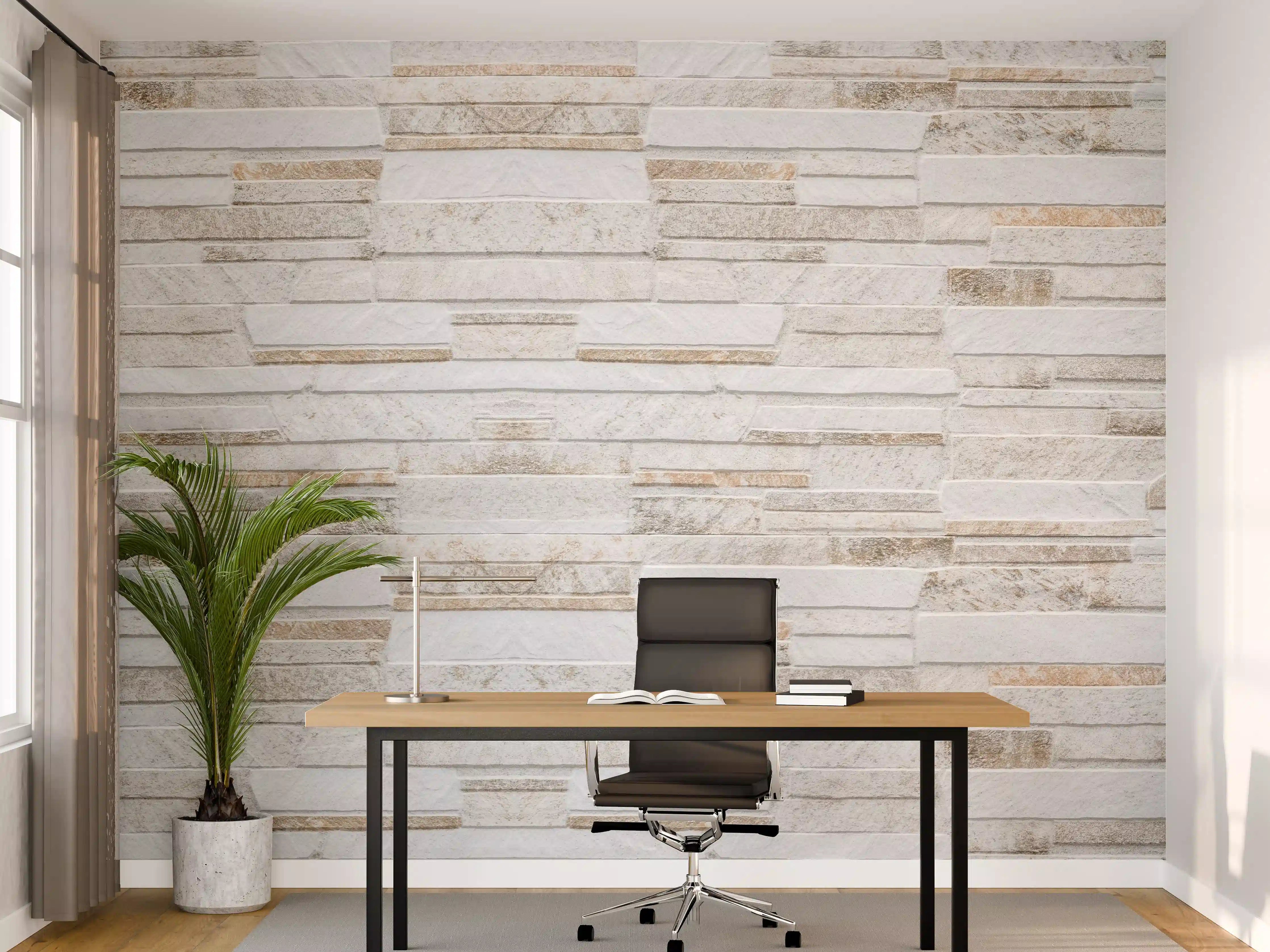 Büro Wandgestaltung - Modernen braunen Steinmauer