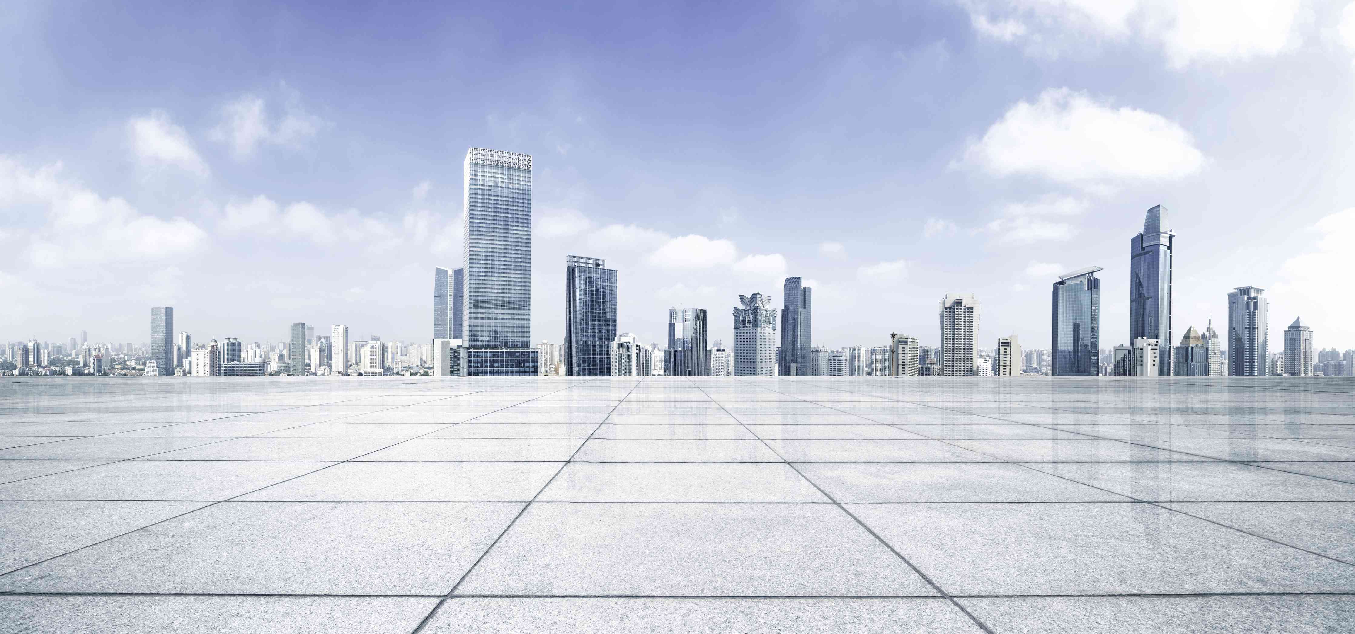 Büro Wandgestaltung-Moderner Skyline und Gebäuden