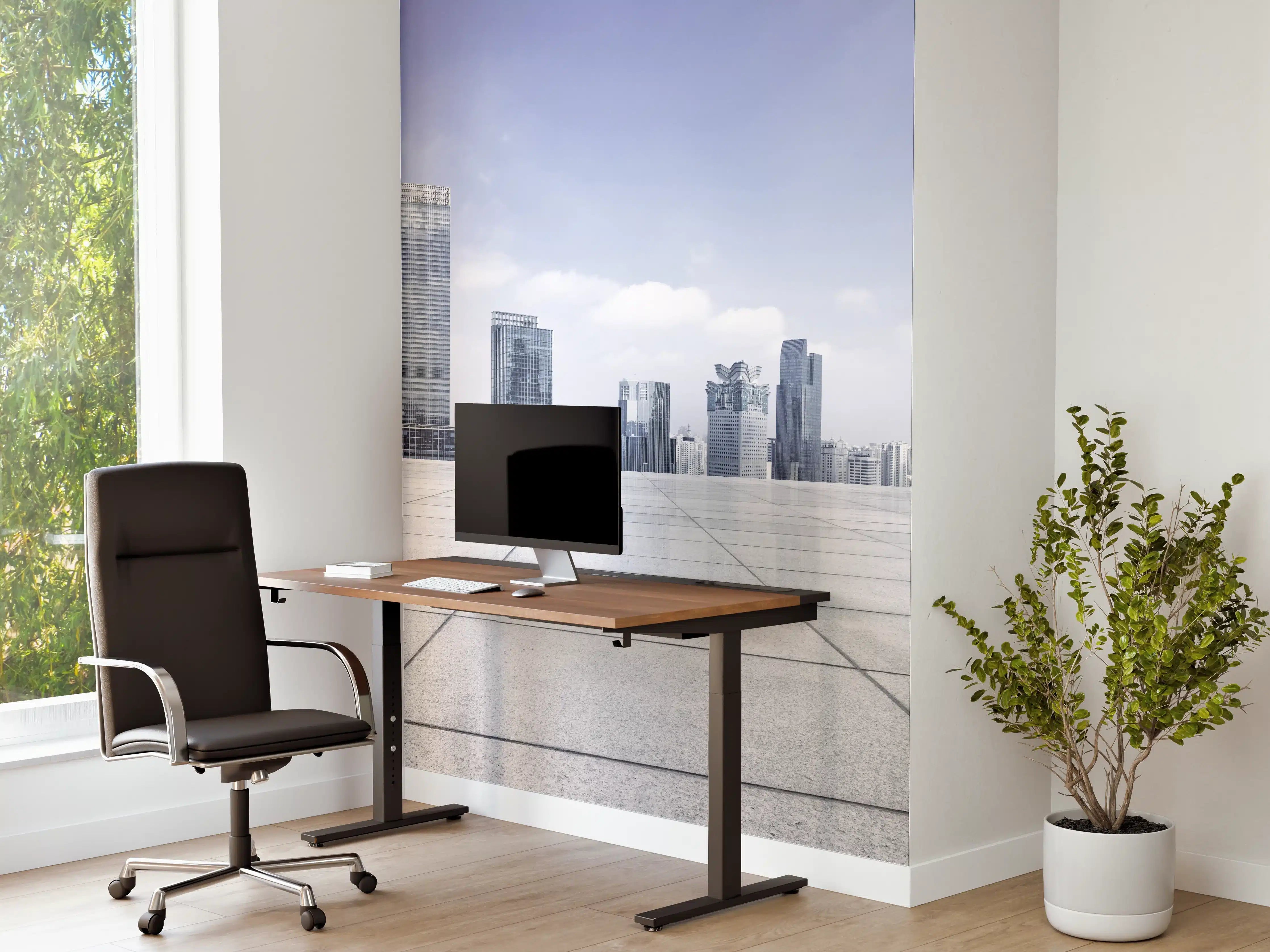 Büro Wandgestaltung - Moderner Skyline und Gebäuden