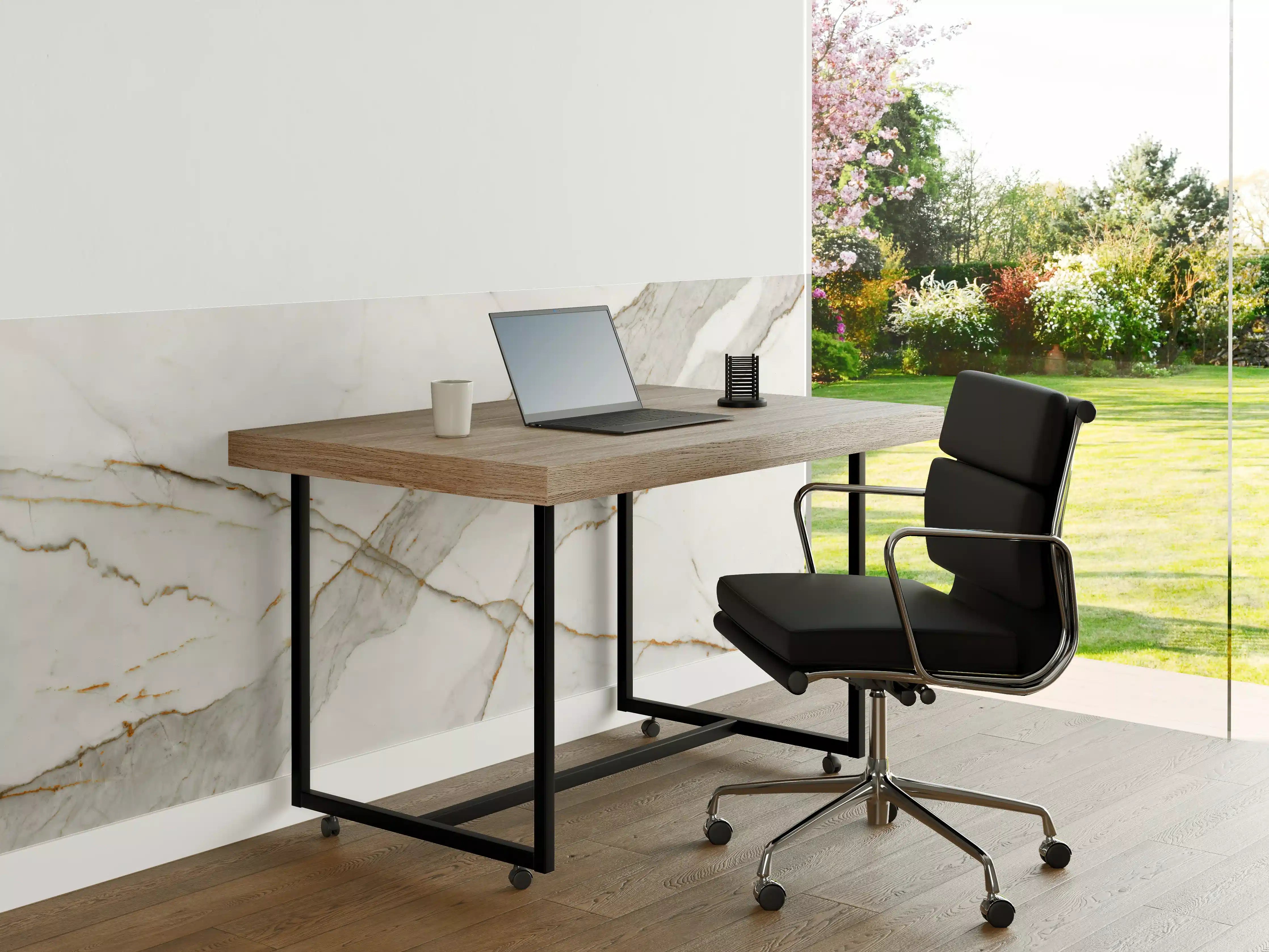 Büro Wandgestaltung - Moderner Weiß-Grauer Marmor