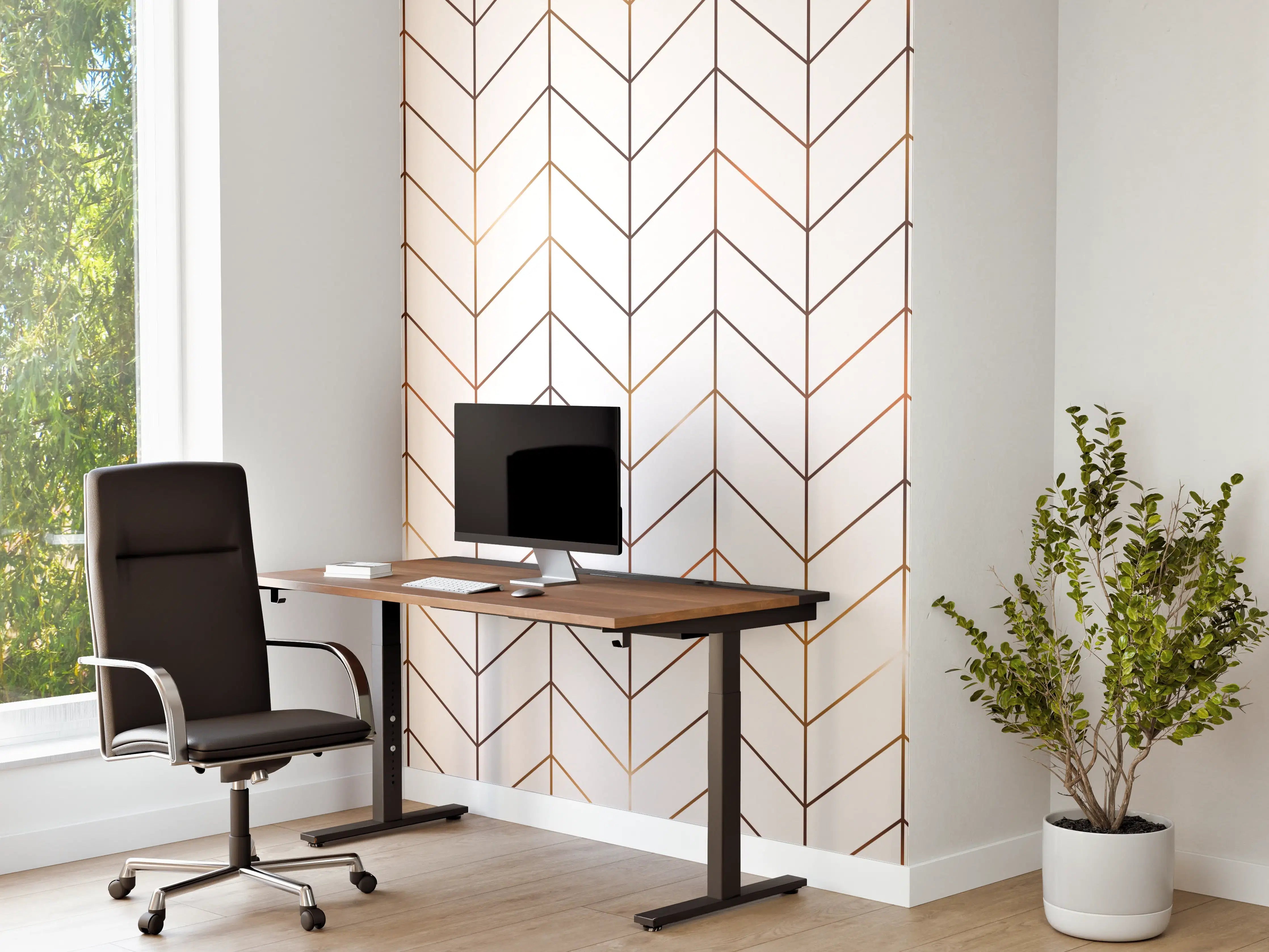 Büro Wandgestaltung - Modernes Gold-Schwarz Muster