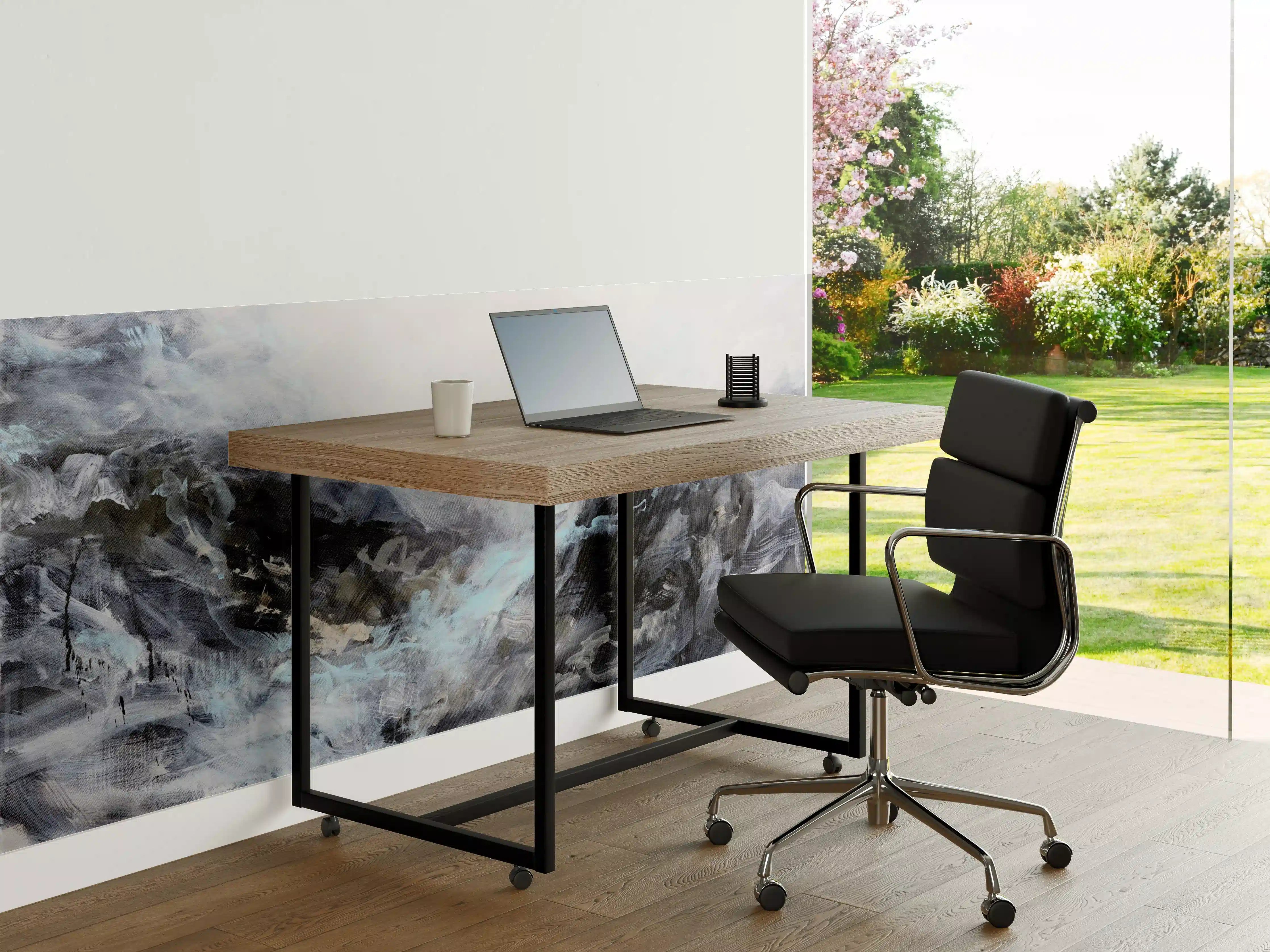 Büro Wandgestaltung - Modernes Küsten-Abstrakt Blau-Grau