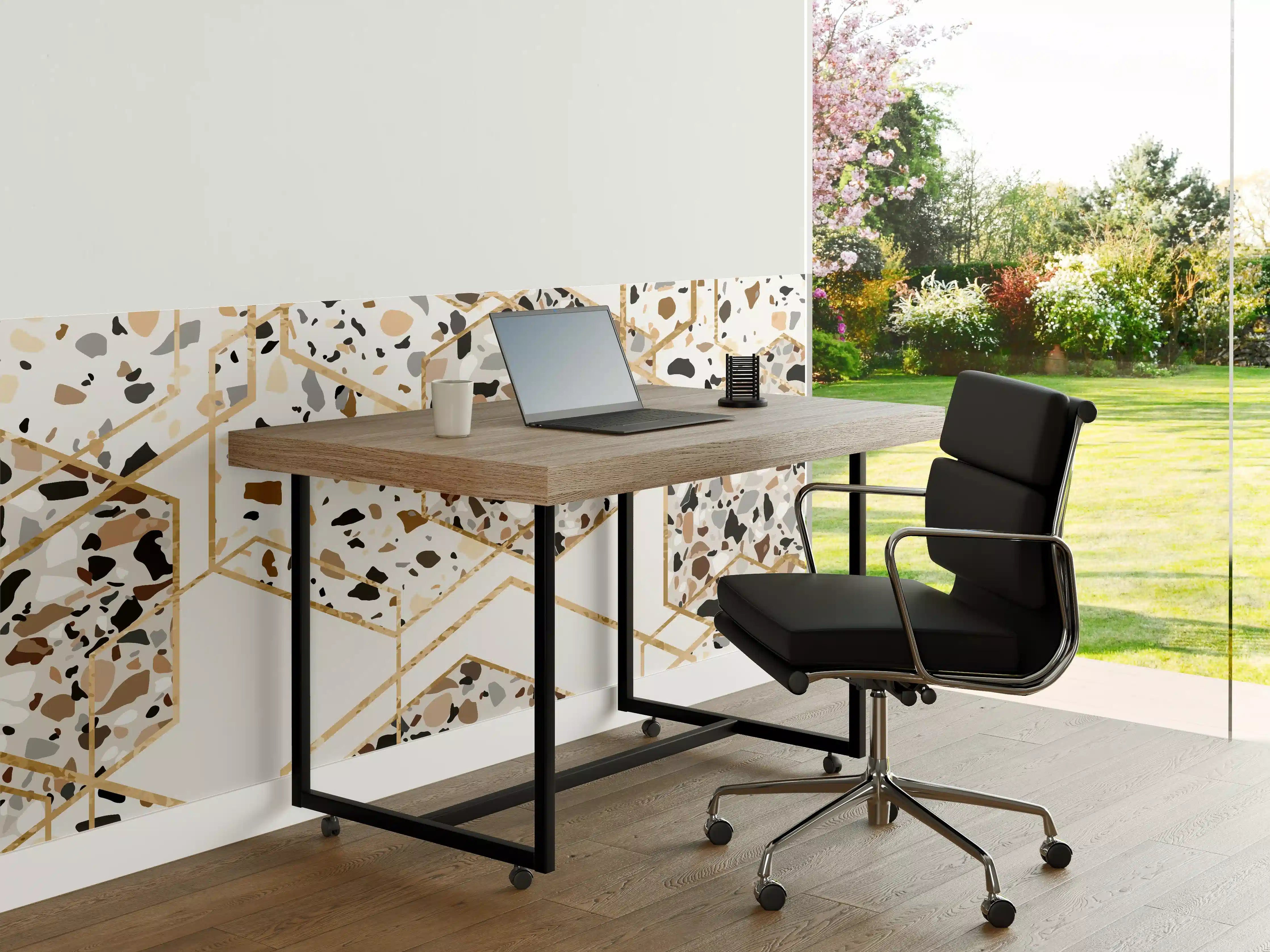 Büro Wandgestaltung - Modernes Terrazzo-Gold-Muster
