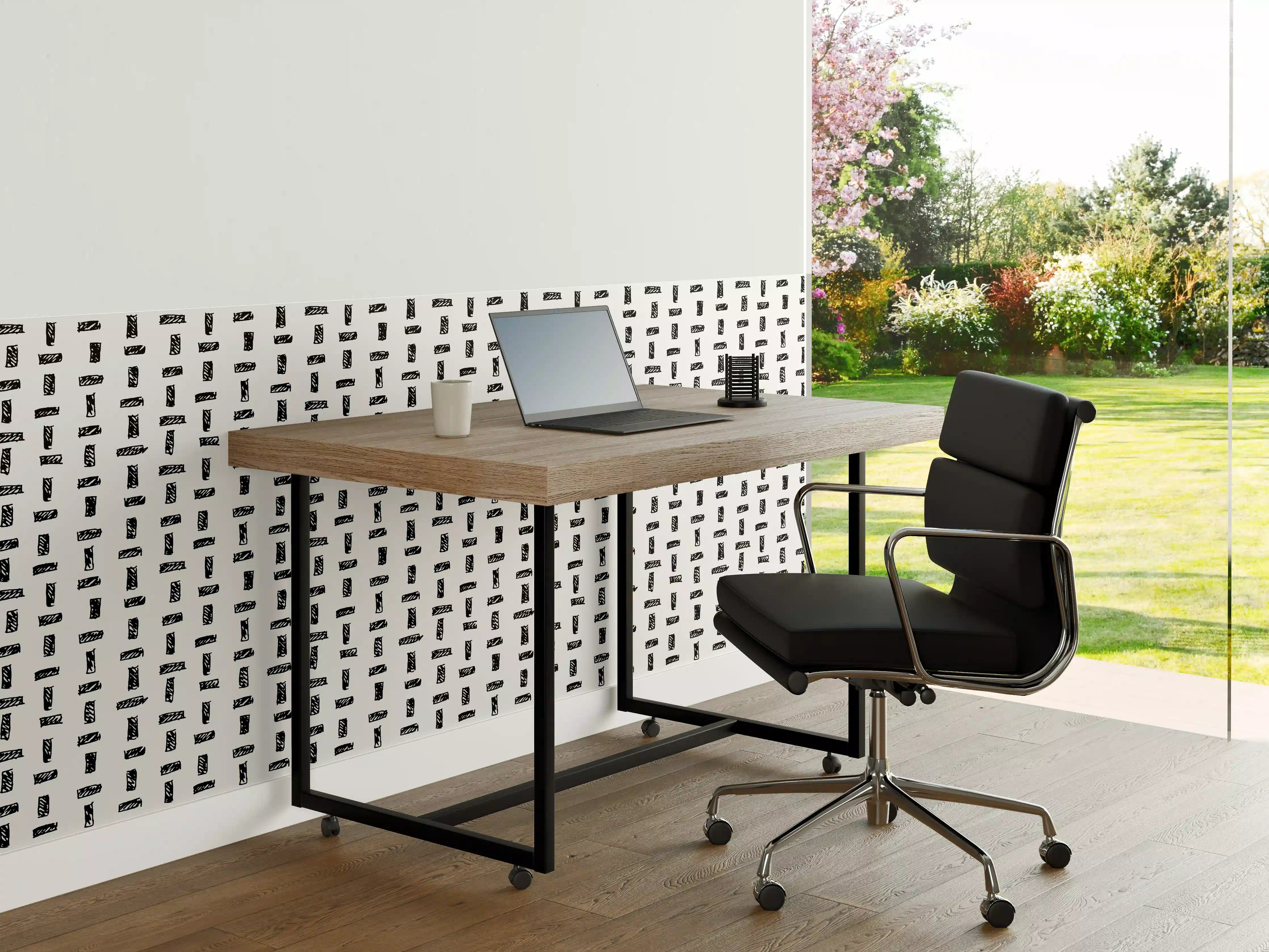Büro Wandgestaltung - Modernes geometrisches Muster in Schwarz-Weiß