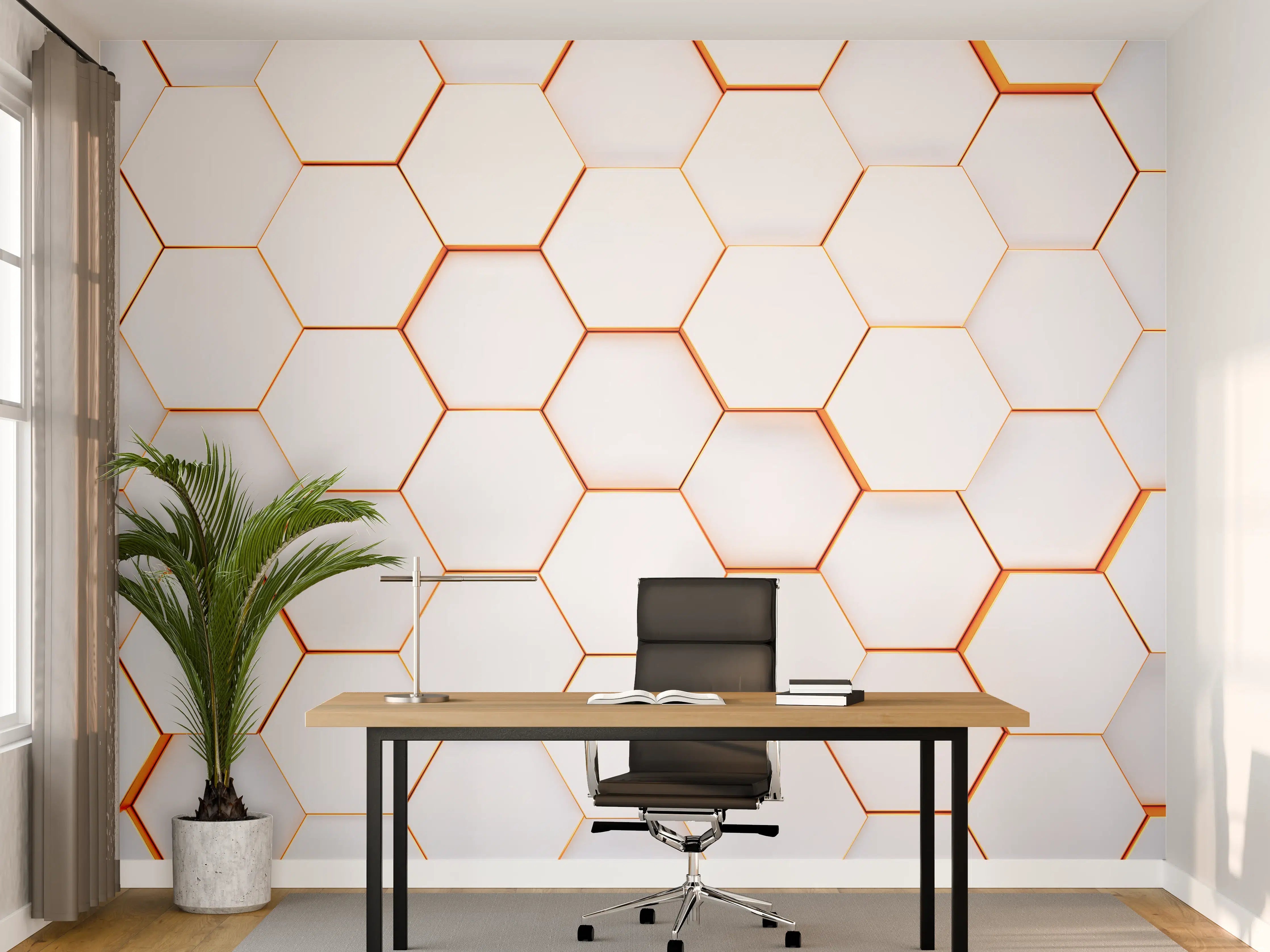 Büro Wandgestaltung - Modernes sechseckiges Hintergrundmuster